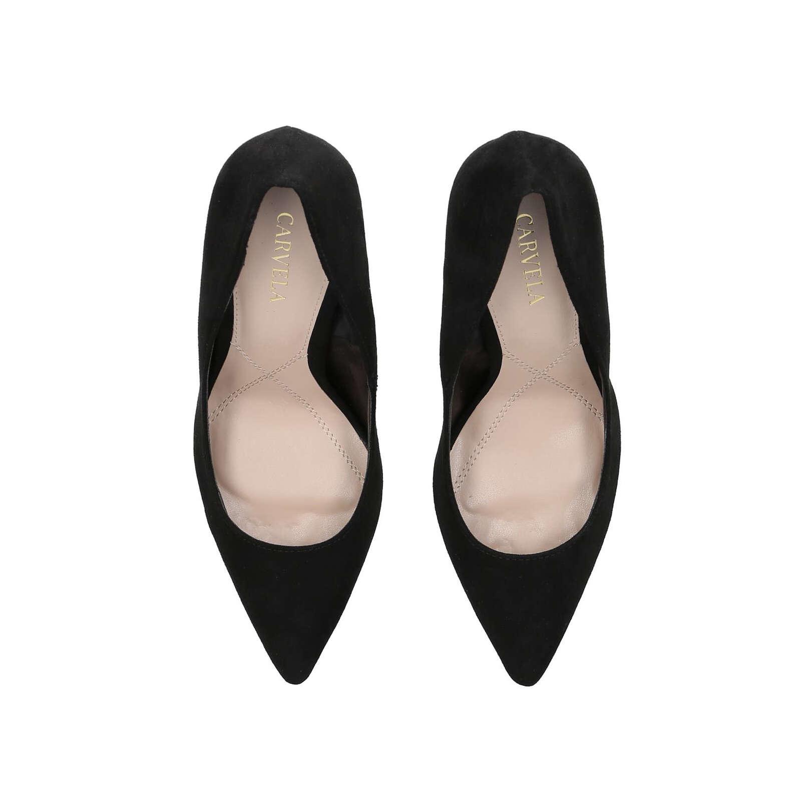carvela black suede court shoes
