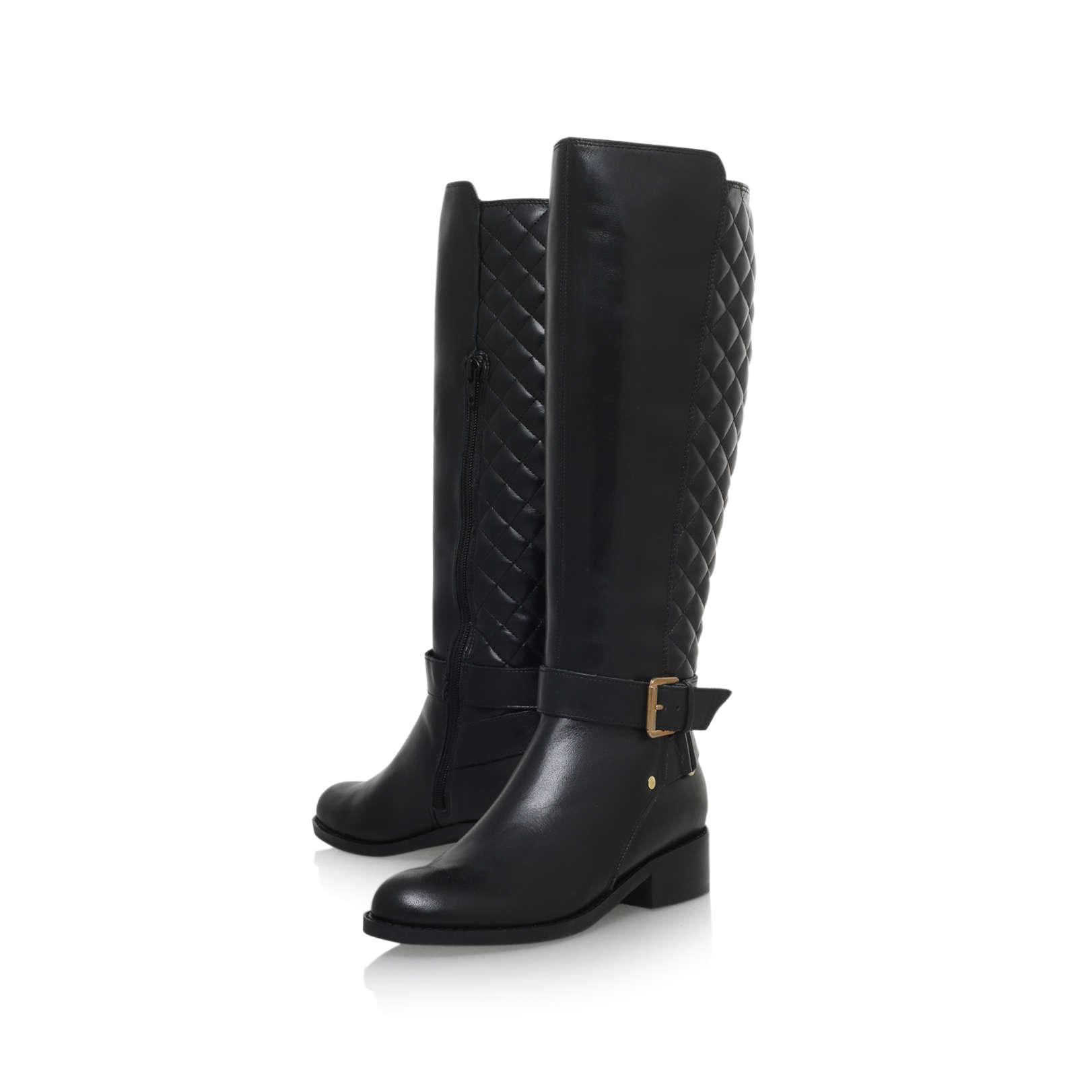 carvela polished flat knee boots
