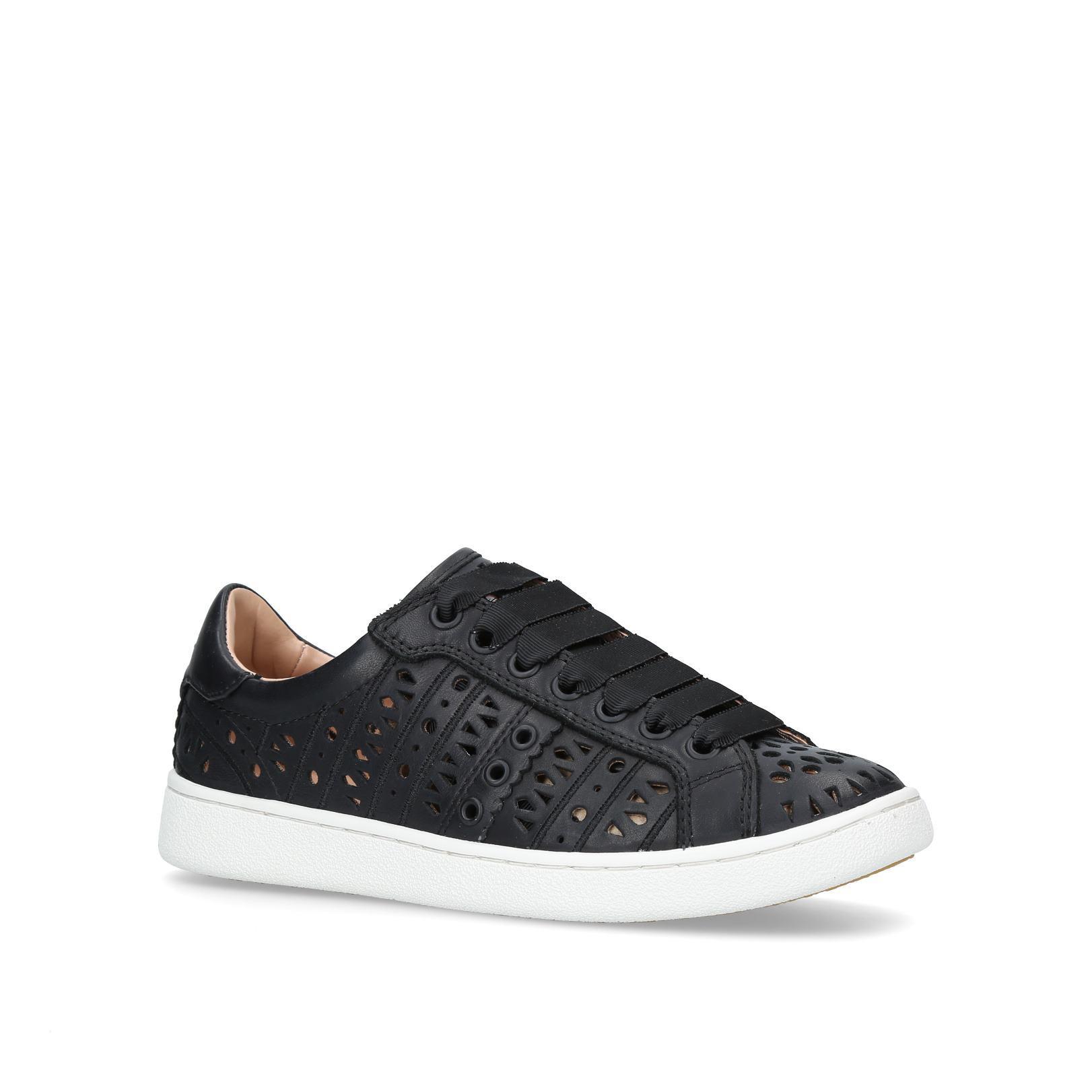 UGG Leather Milo Perf Sneakers Black - Lyst