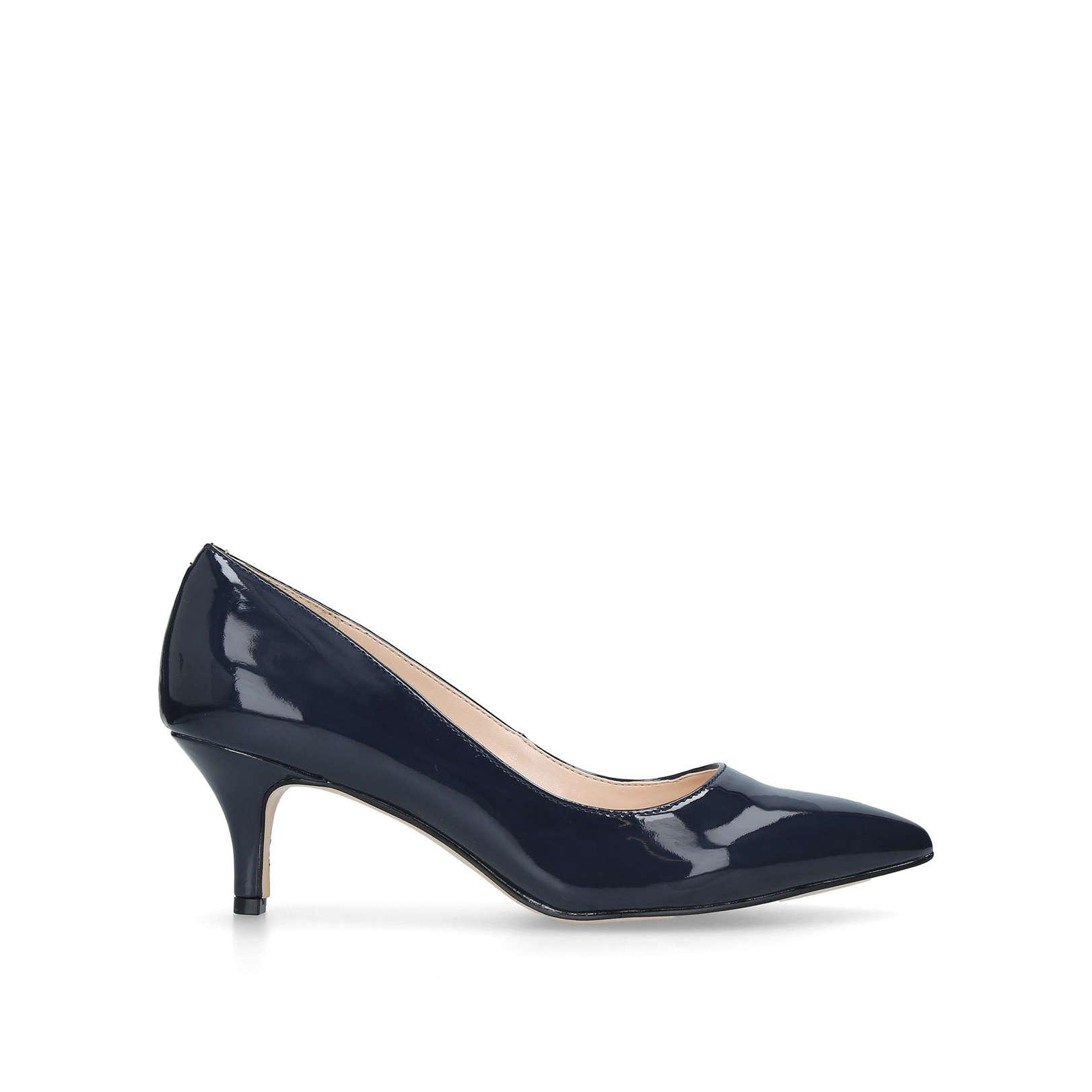 Navy patent low heel shoes sales