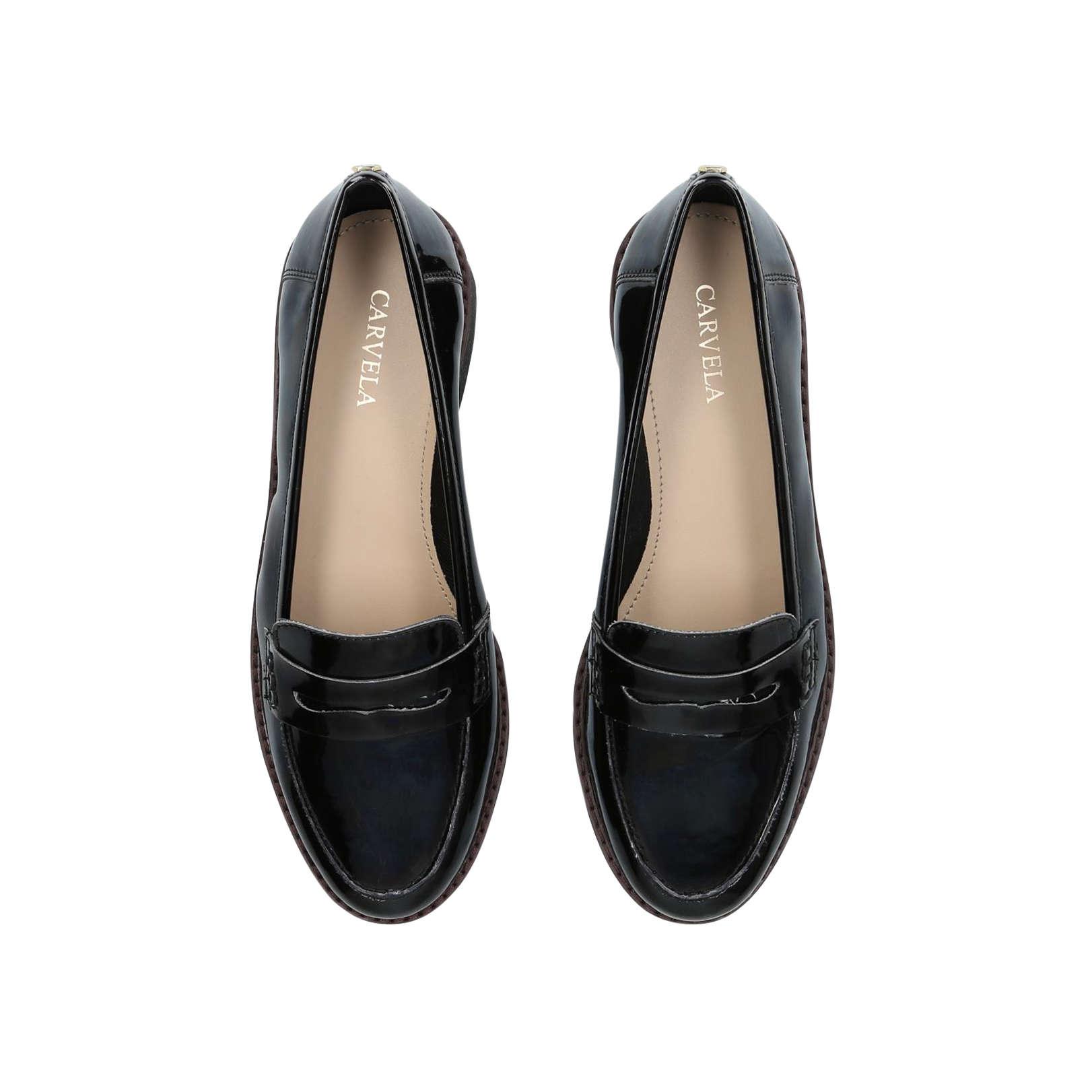 Carvela Kurt Geiger Synthetic Patent Loafer With Penny Trim in Black - Lyst