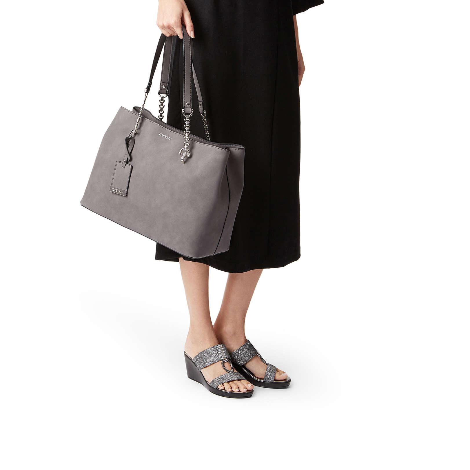 carvela grey tote bag