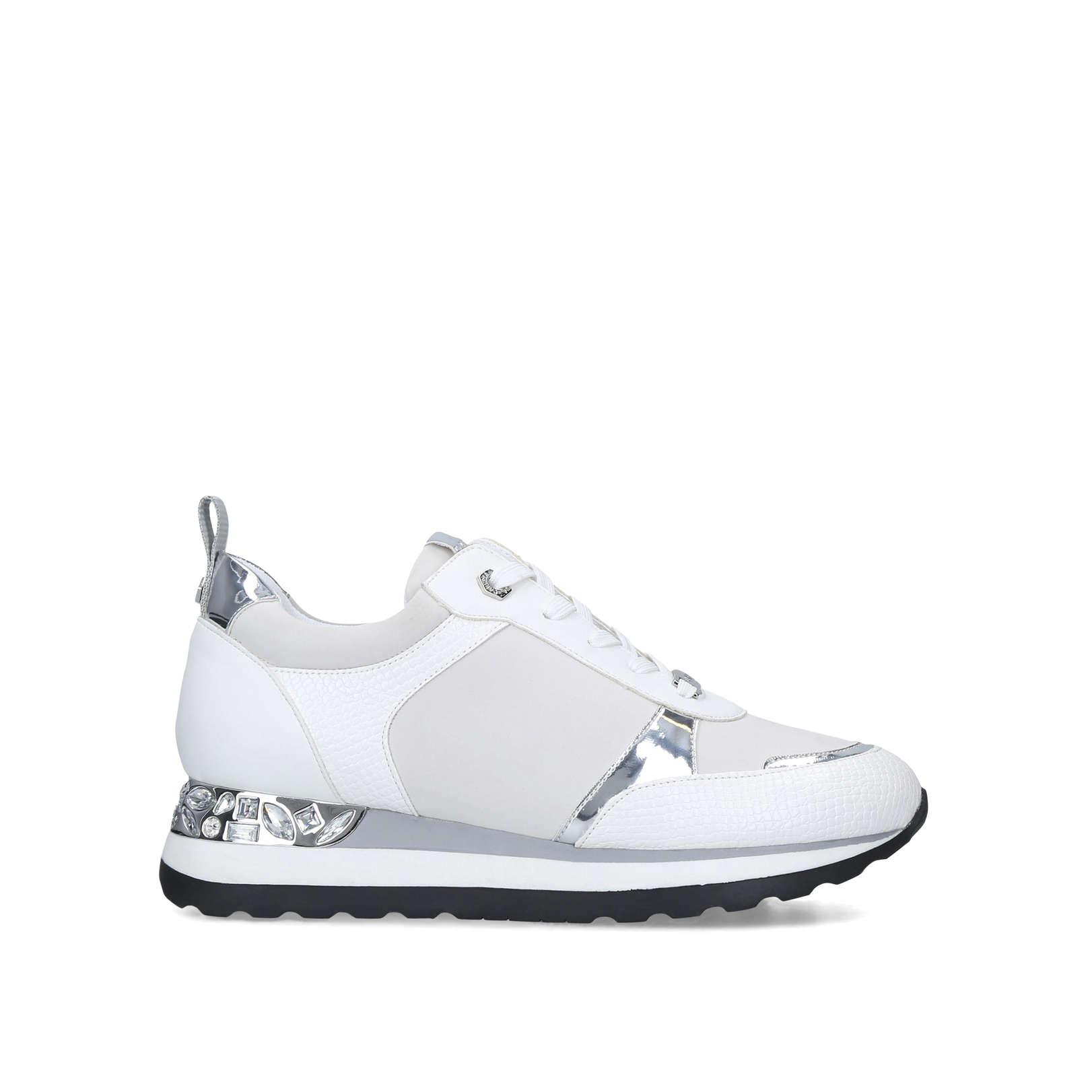 Carvela Kurt Geiger Jemm Suede Lace Up Trainers in White Lyst Canada