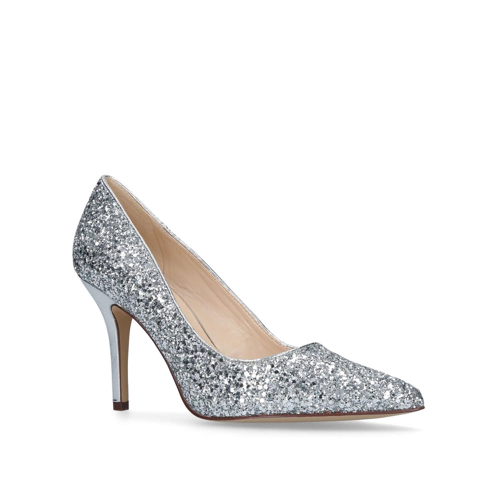 Nine West 'flagship 55' Glitter Kitten Heels Court Shoes in Metallic | Lyst  UK