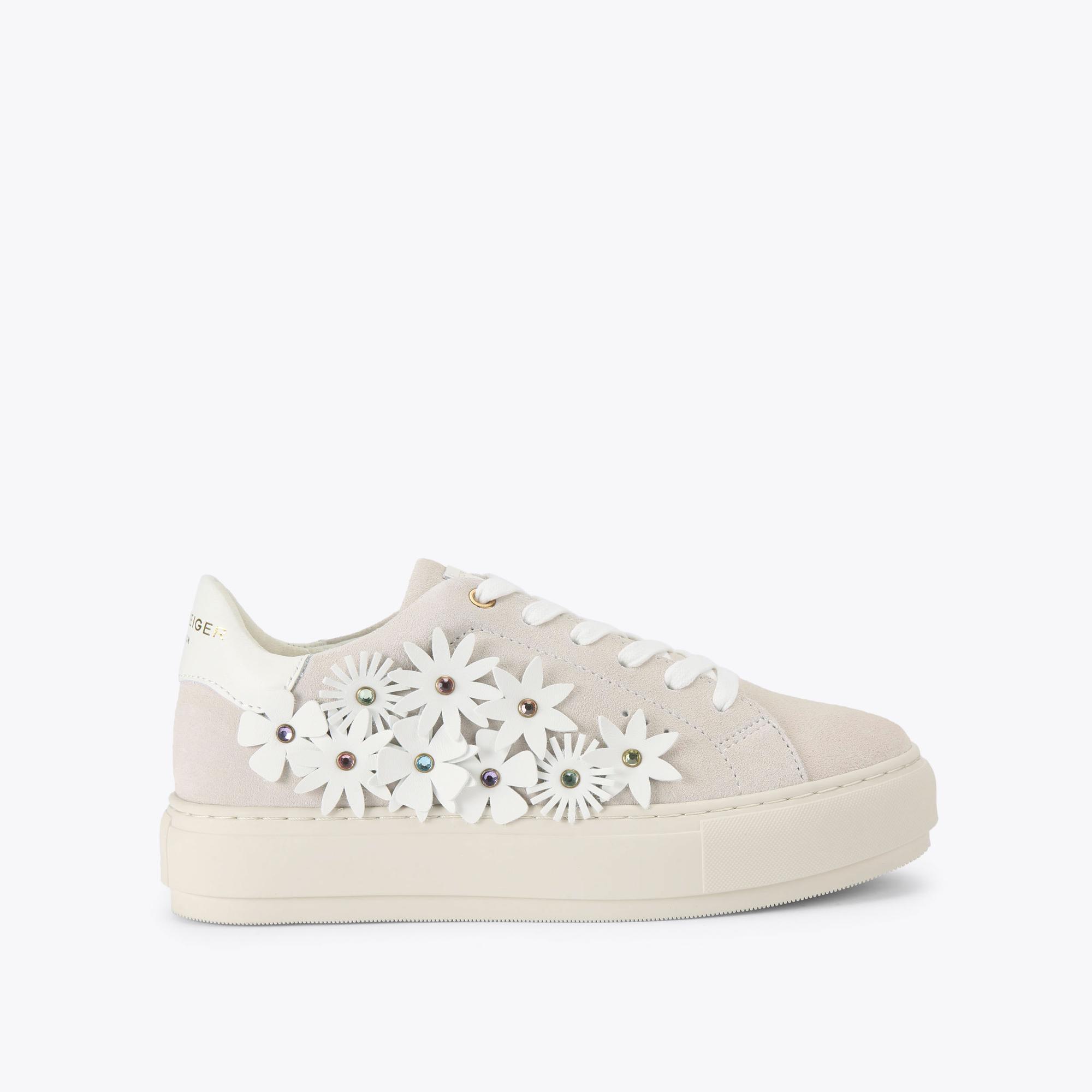 Kurt Geiger Laney Flower Singer - Floral Lace Up Sneaker in
