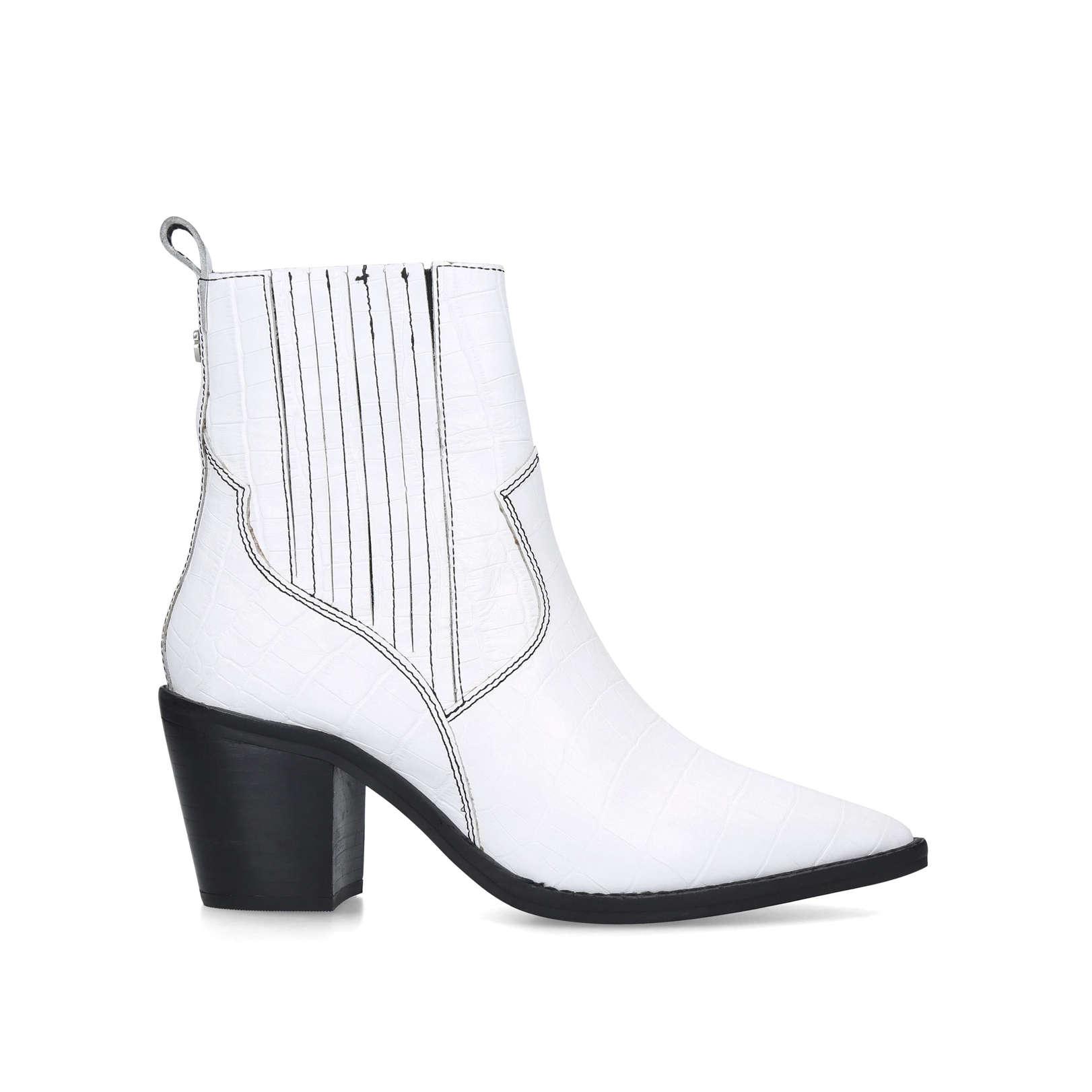 KG by Kurt Geiger Croc Print Western Style Ankle Boots in White | Lyst UK