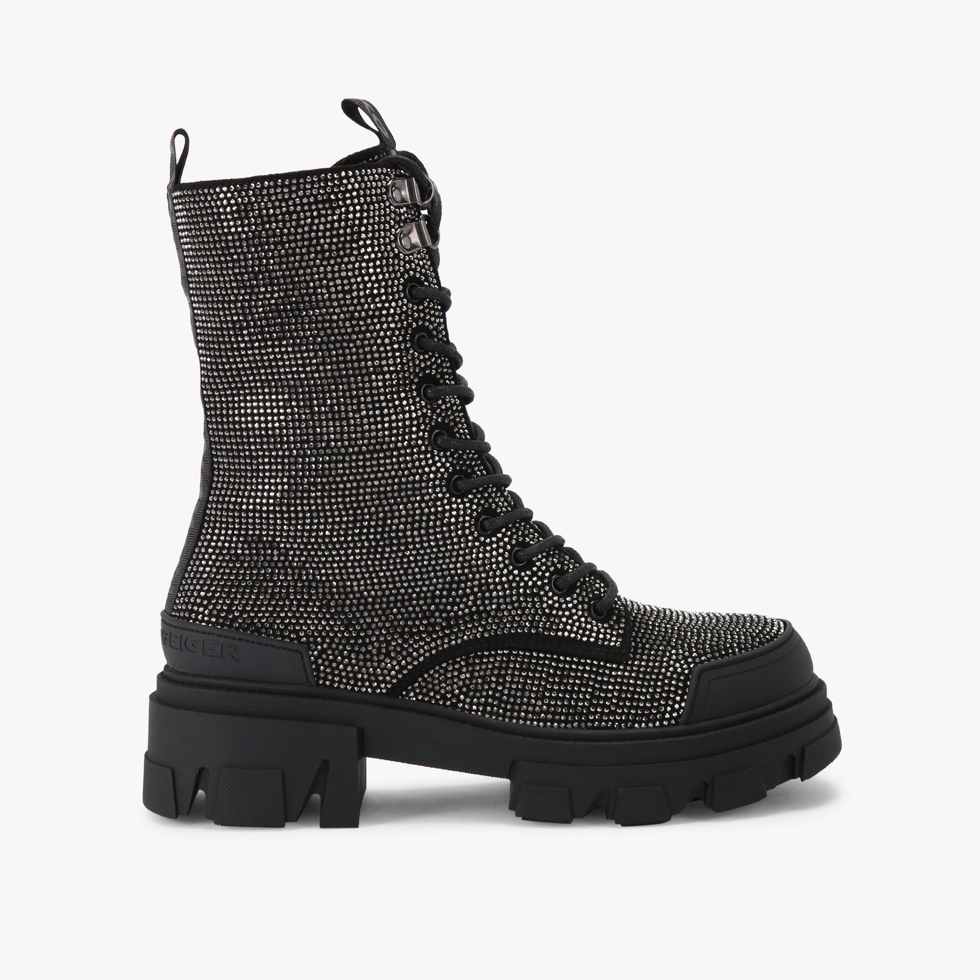 Kg by kurt geiger military lace up boots black hotsell