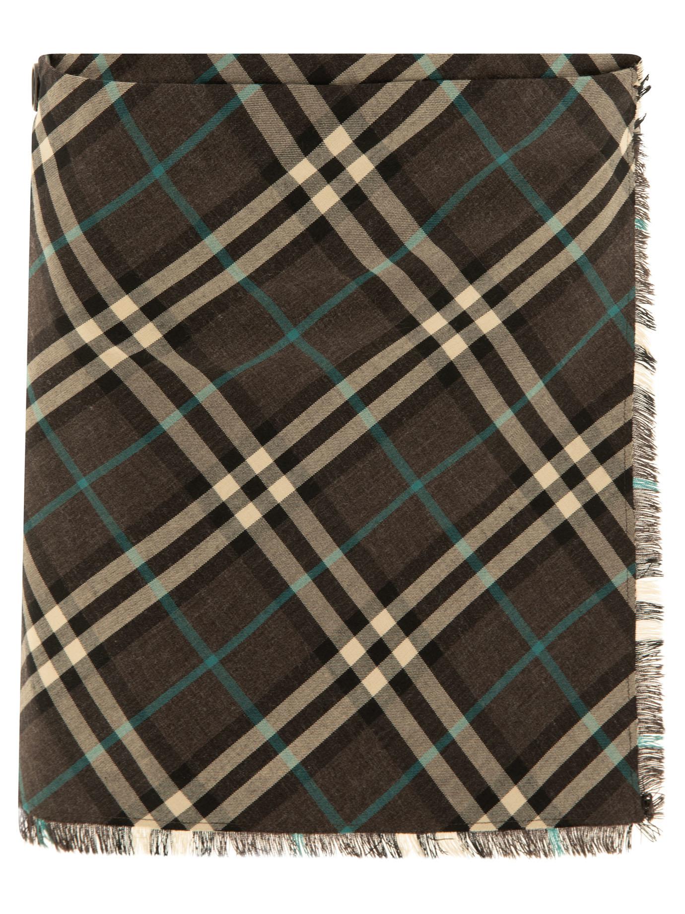 Burberry Check Wool Blend Mini Kilt in Green | Lyst