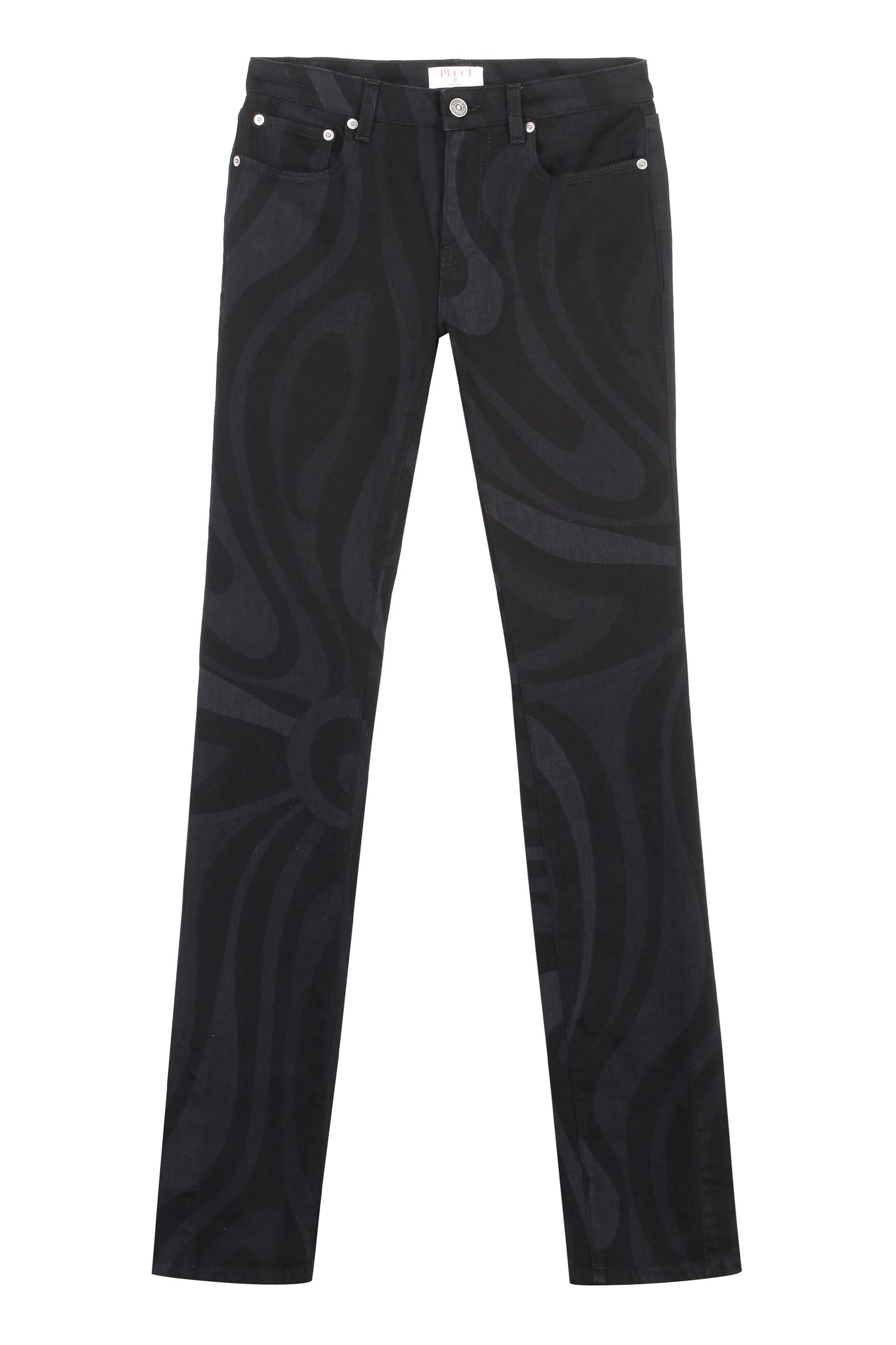 Emilio Pucci Marmo Print Straight-Leg Jeans For in Black | Lyst