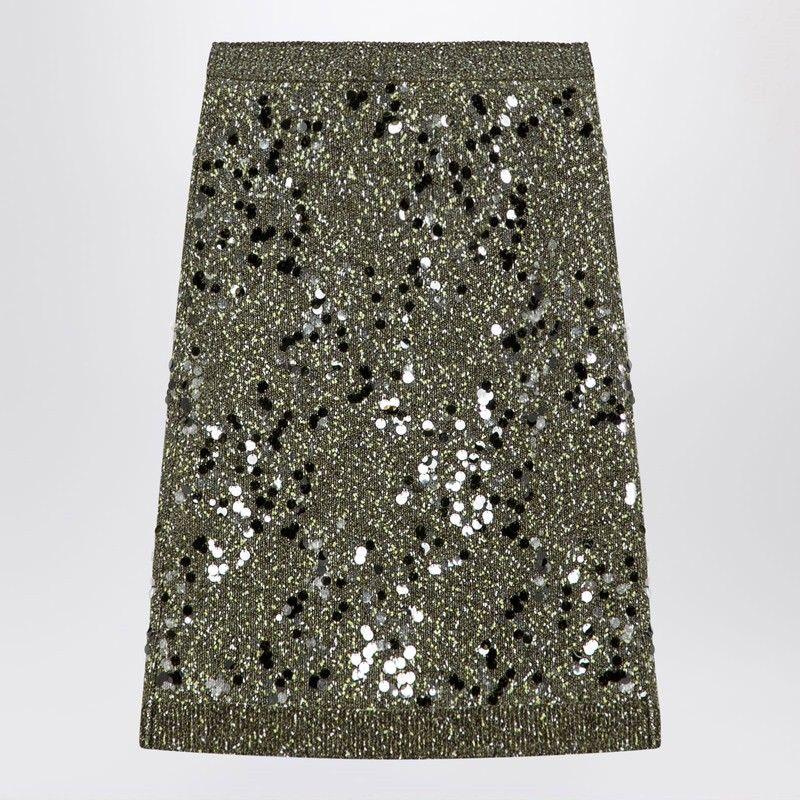 スカート GUCCI Dark green viscose and tweed blend skirt Gucci Dark Viscose And Tweed Blend Skirt in Green | Lyst
