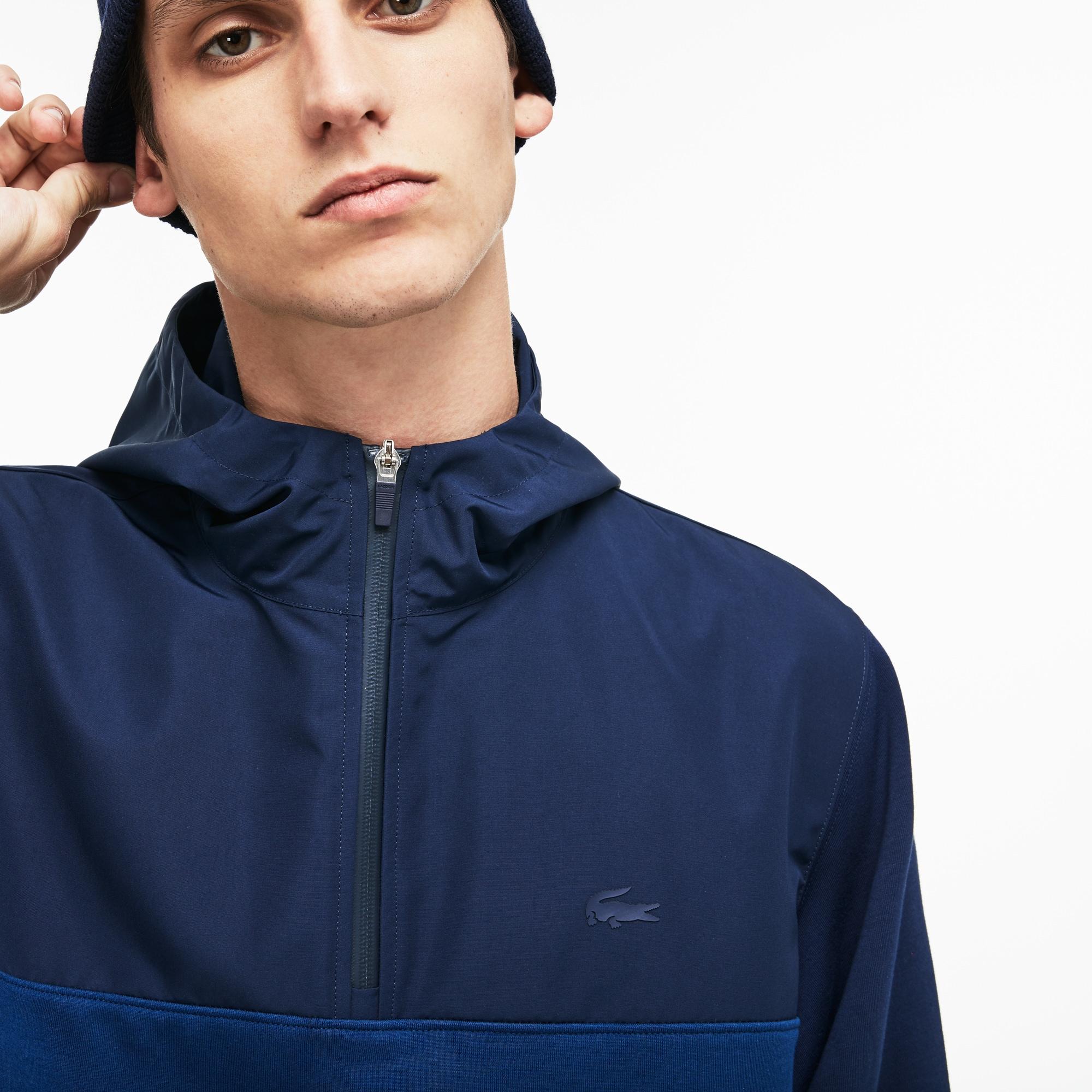 lacoste men's hooded fleece sweatshirt