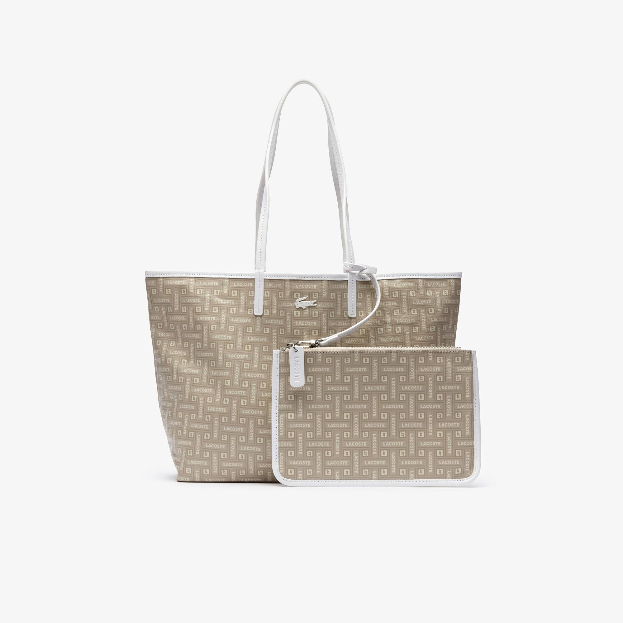 Lyst Lacoste Monogram Coated Cotton Canvas Tote Bag In Natural Coated Cotton Canvas Tote Bag Lyst View Fullscreen