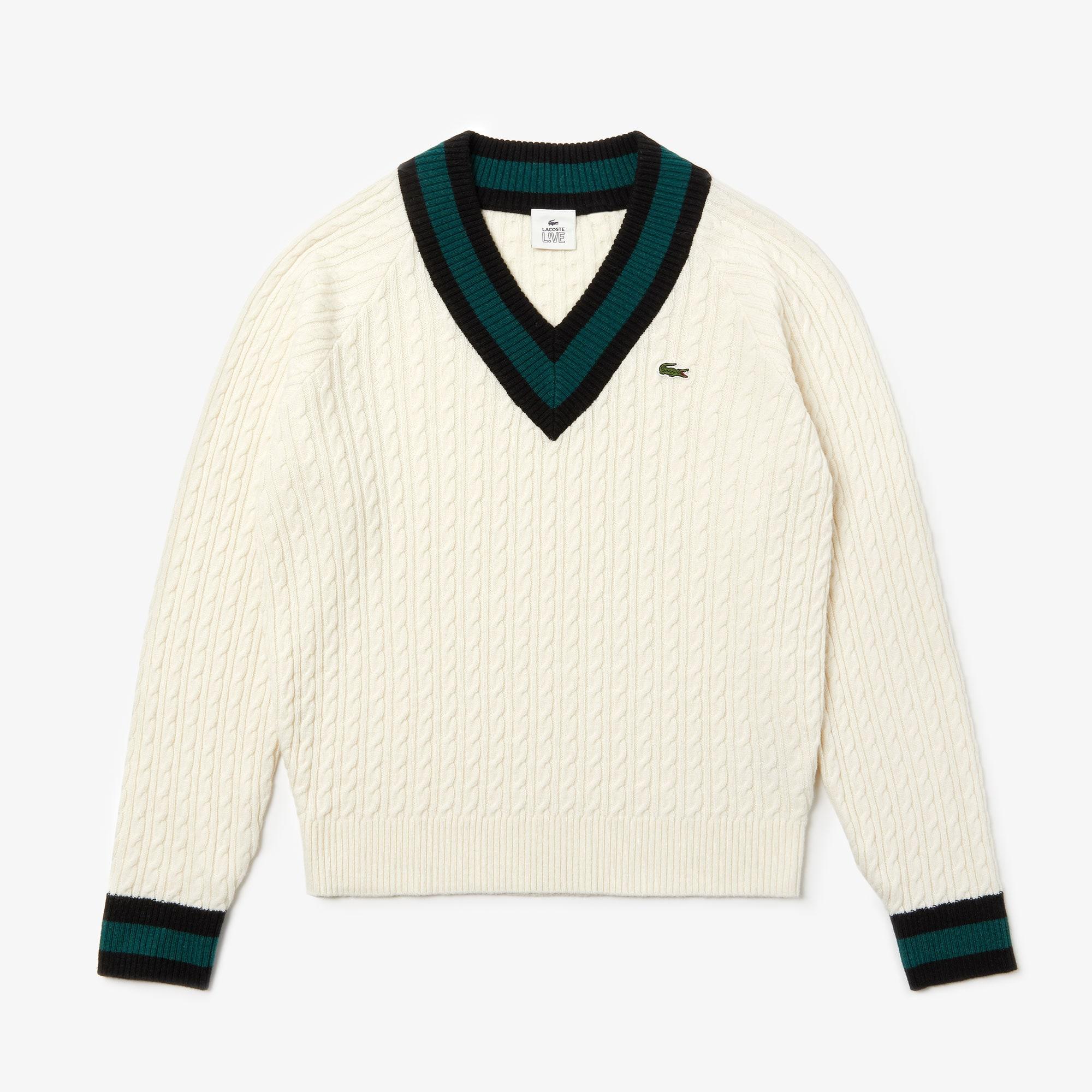 Lacoste Unisex Live Cable Knit Wool 