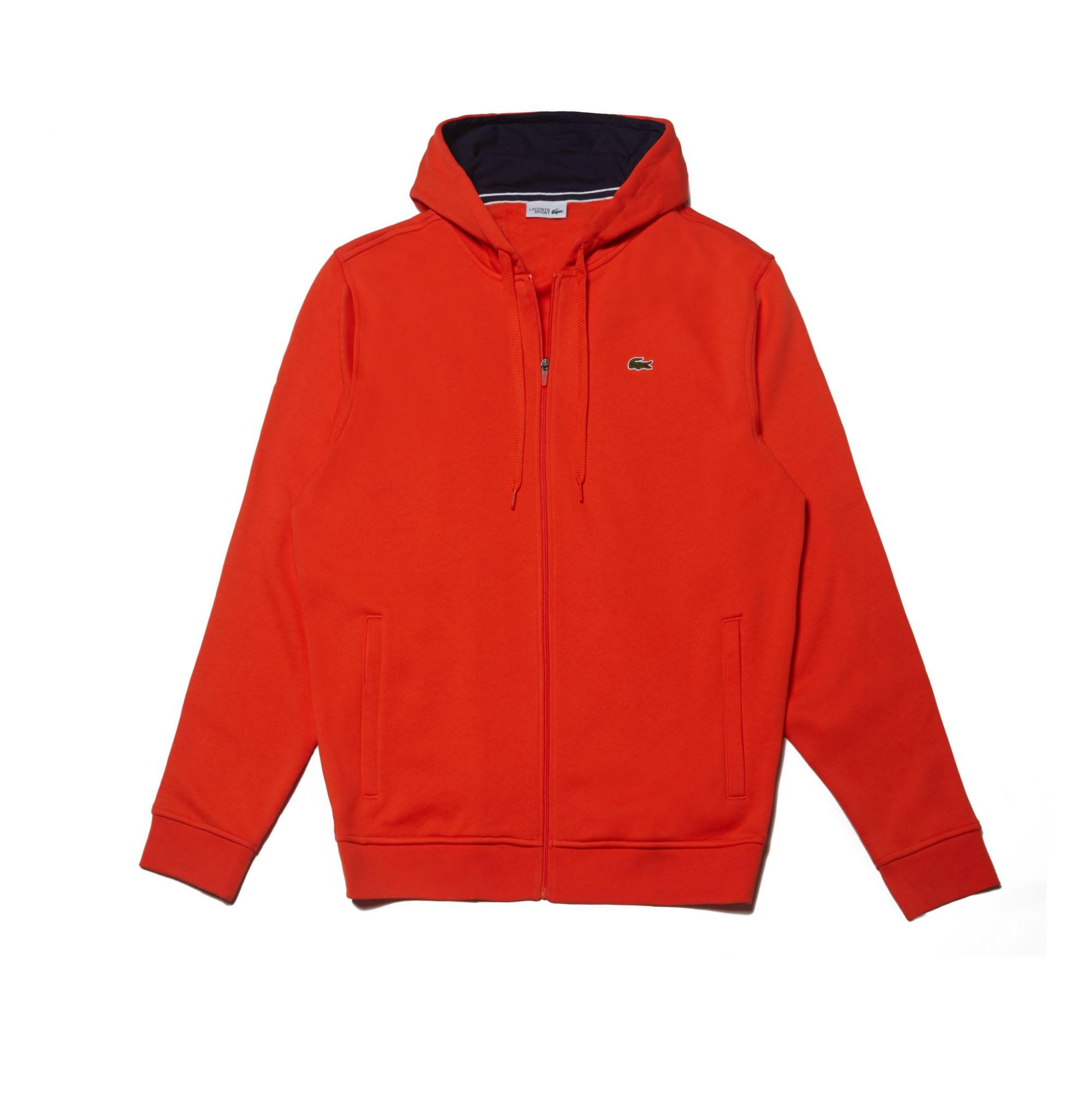 Lacoste Men's Sport Fullzip Fleece Hoodie in Red,Navy Blue (Red) for Men Lyst