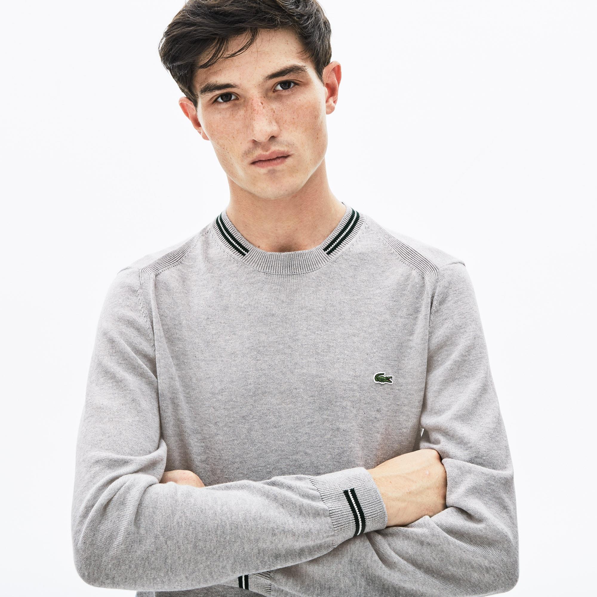 Lacoste Mens Long Sleeve Mix Stich 2 Stripe Sweater Sweater