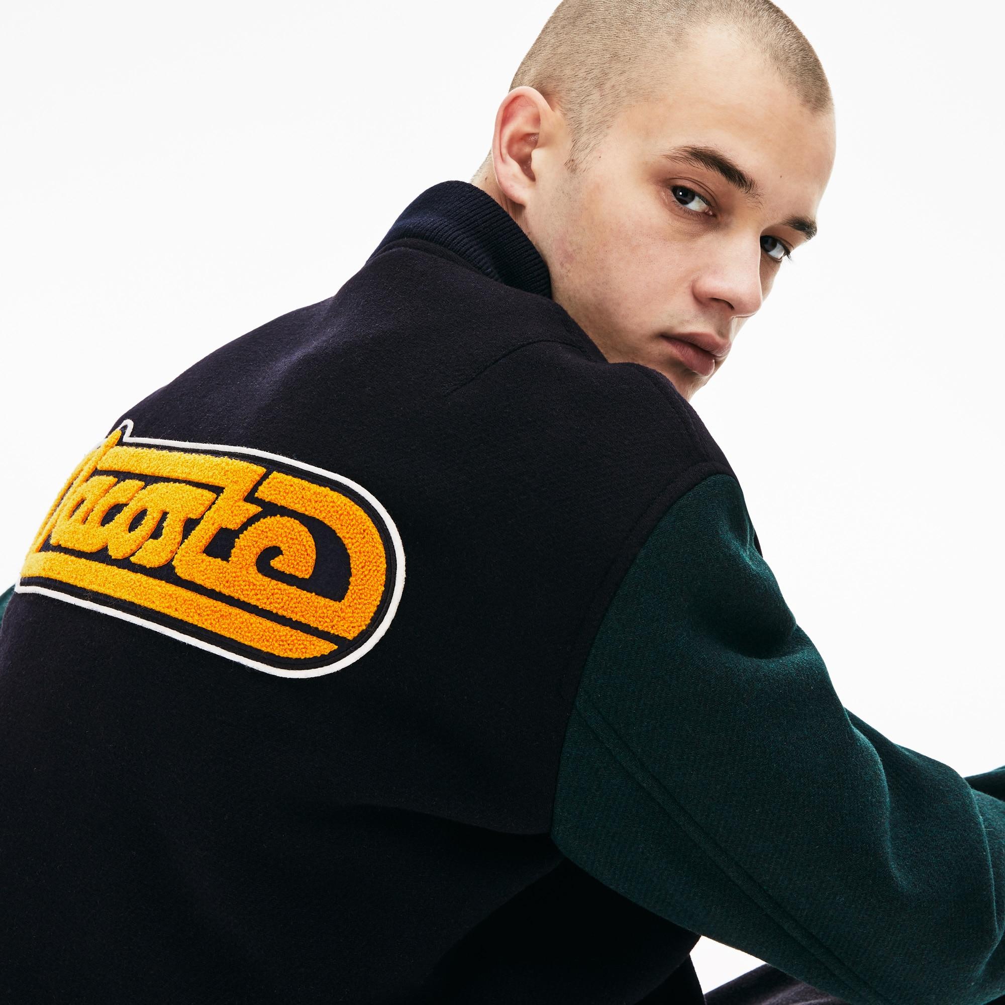 lacoste wool bomber jacket