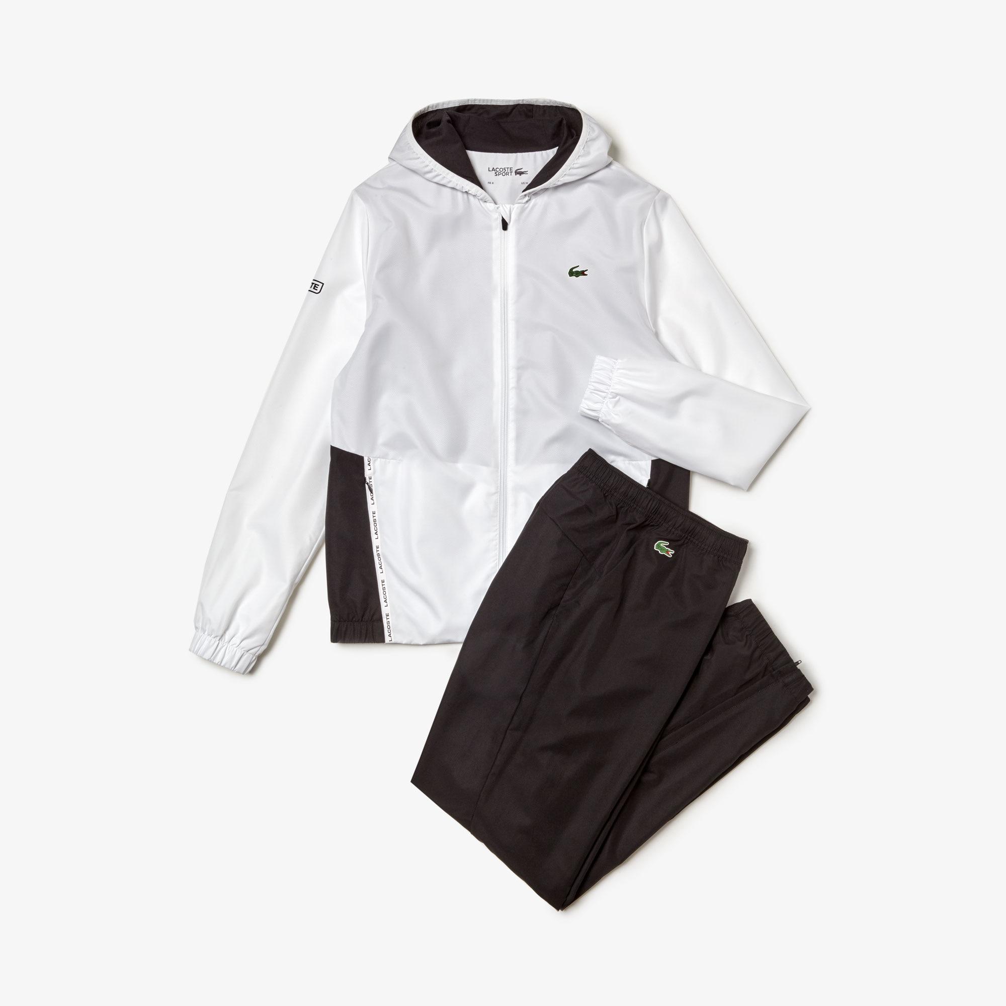 Lacoste Sport Two-tone Tennis Track Suit in White,Black,White (White ...