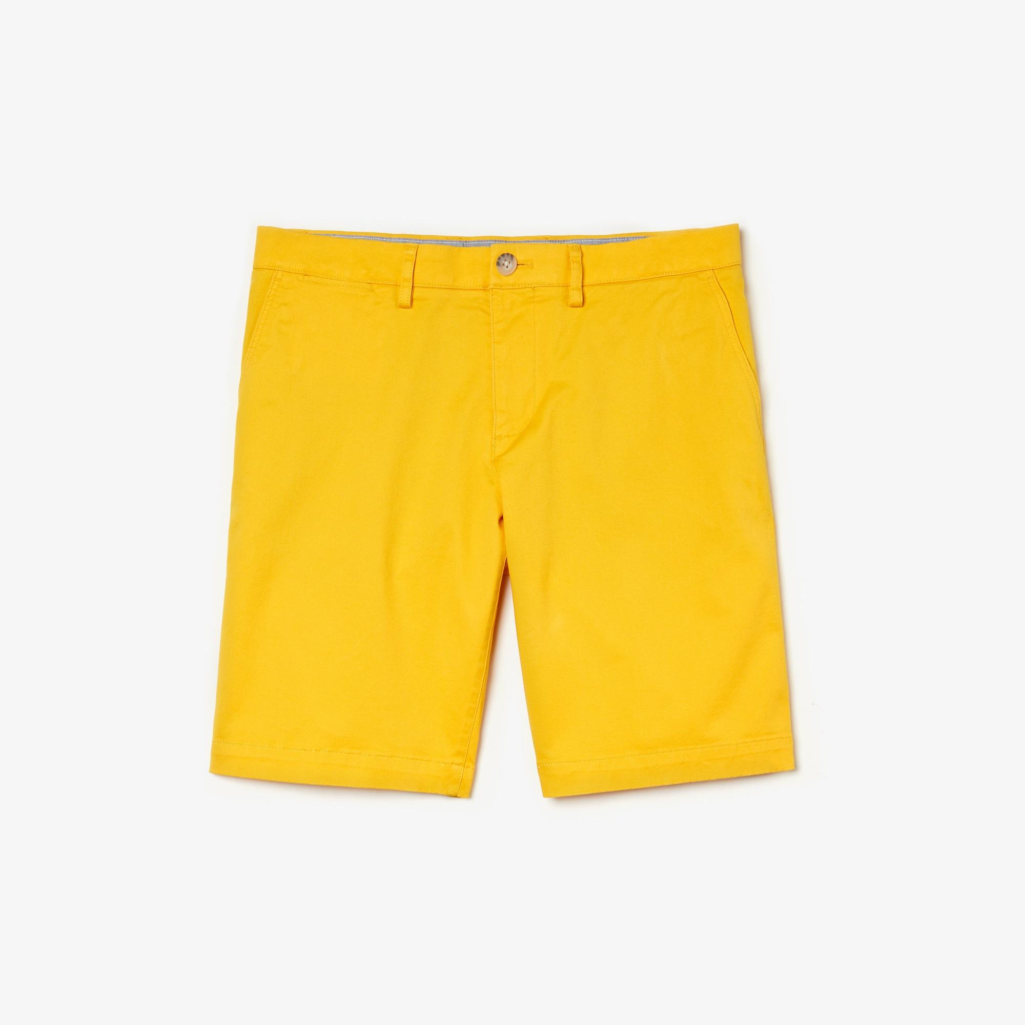 Lacoste Slim Fit Stretch Gabardine Shorts in Yellow for Men - Lyst