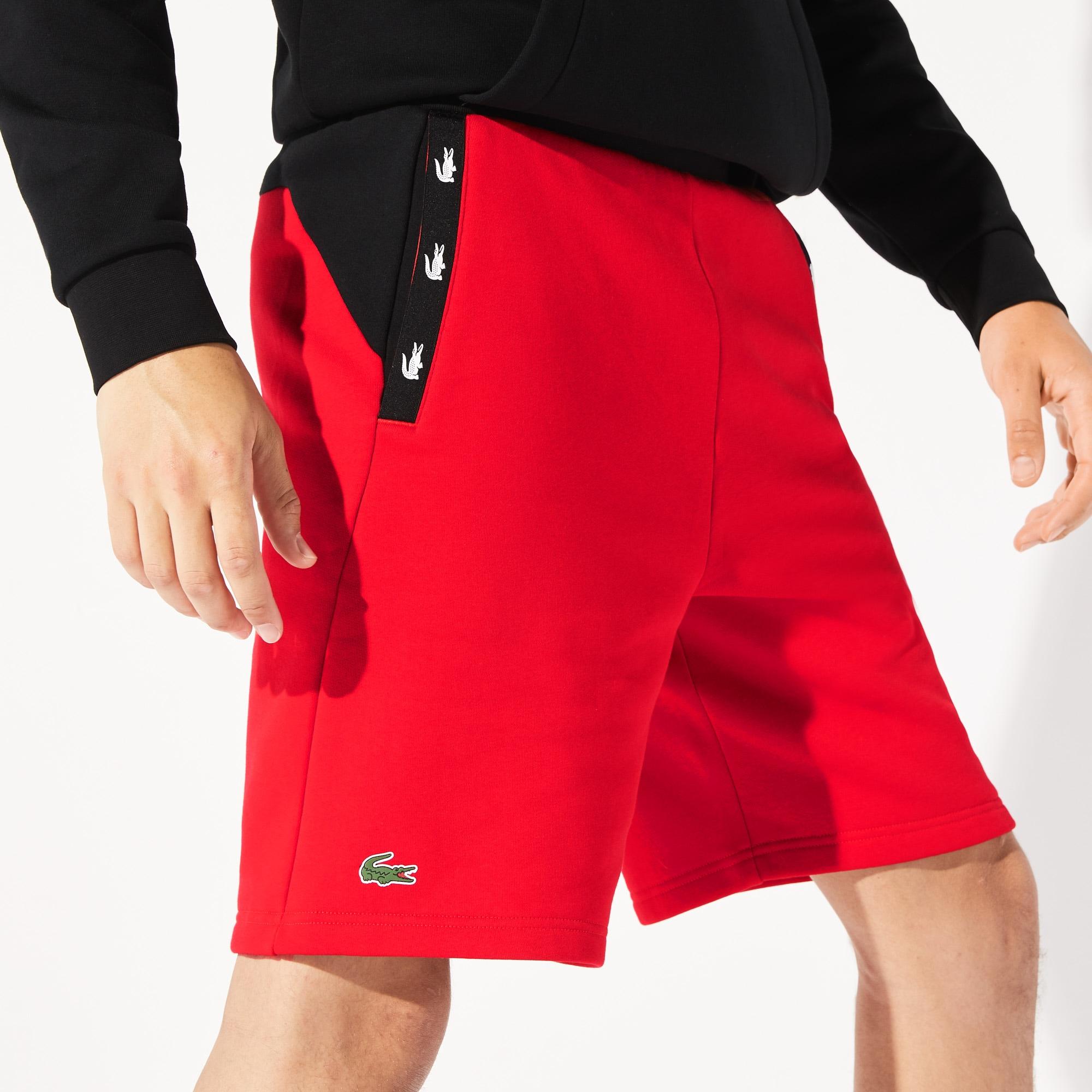 lacoste fleece shorts black