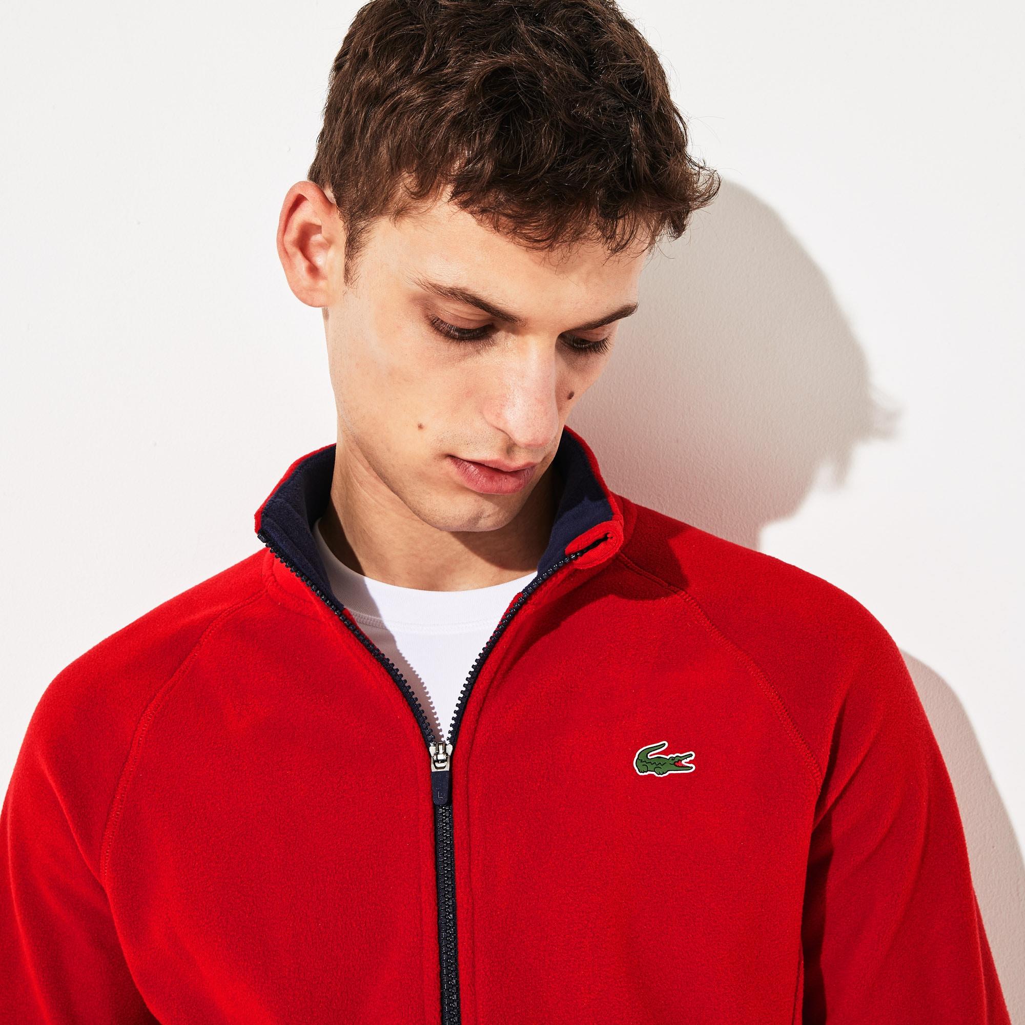 Lacoste Sport Novak Djokovic Tech Fleece Jacket in Red,Navy Blue (Red ...