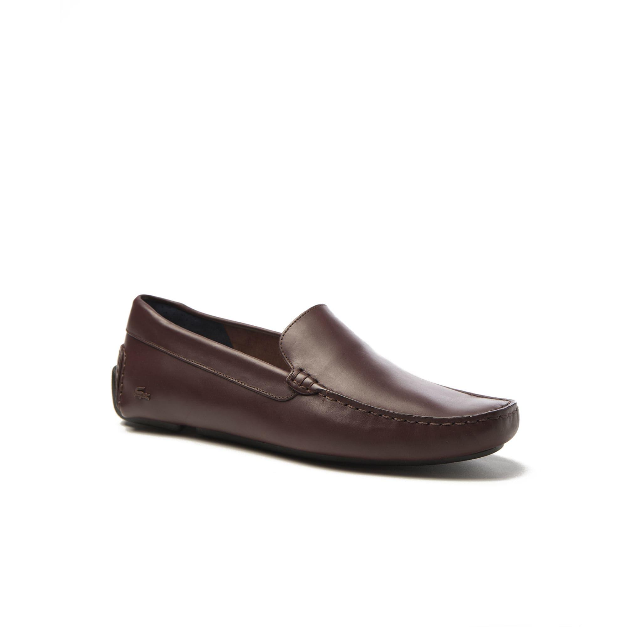 Lacoste Piloter Leather Moccasins in Dark Brown (Brown) for Men - Lyst