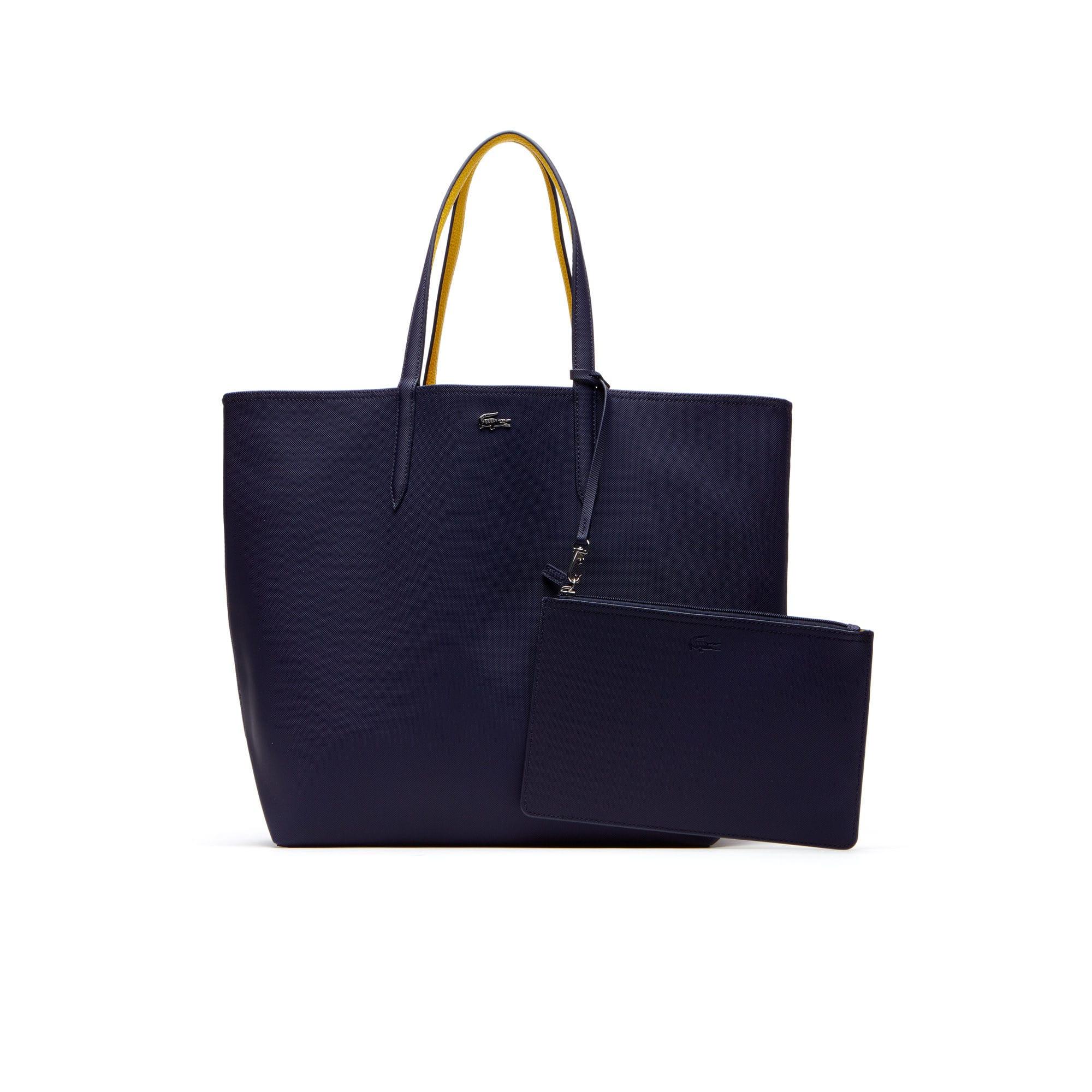 Lacoste Canvas Anna Large Reversible Tote Bag in Yellow Lyst