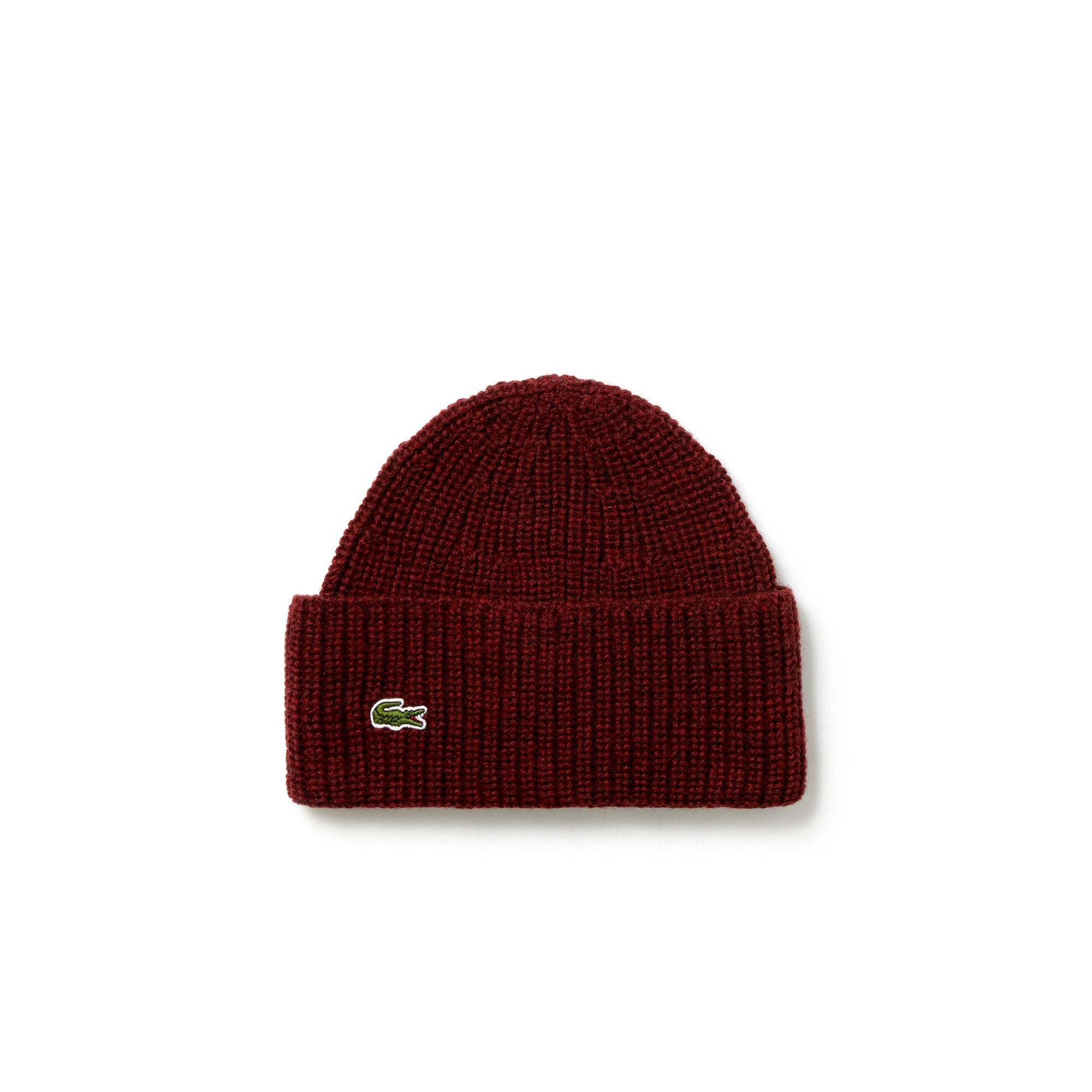 lacoste ribbed beanie