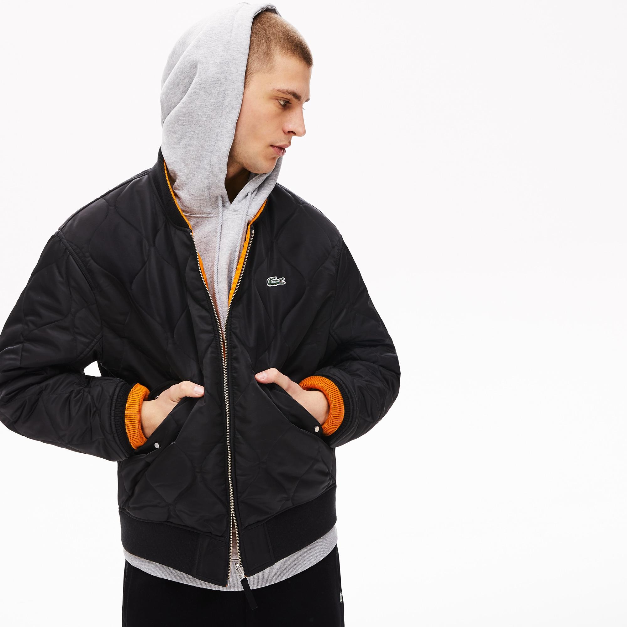 lacoste quilted bomber jacket