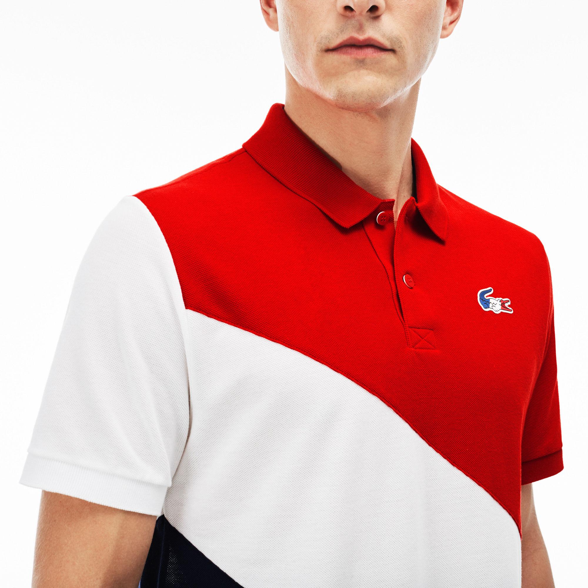 Lacoste French Sporting Spirit Edition Colorblock Petit PiquÃ© Polo in Red for Men - Lyst