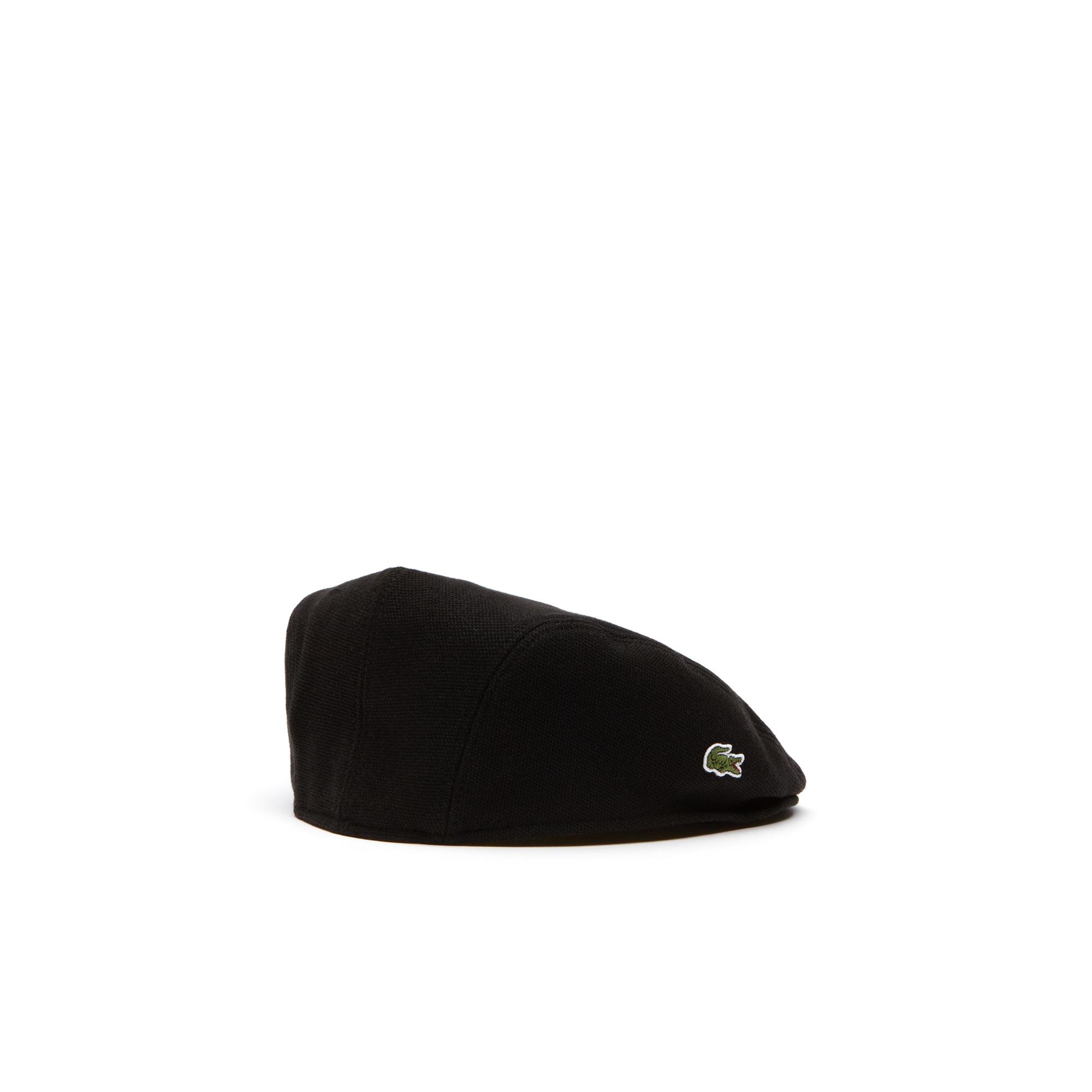 Lacoste Cotton Flat Cap in Black for Men Lyst
