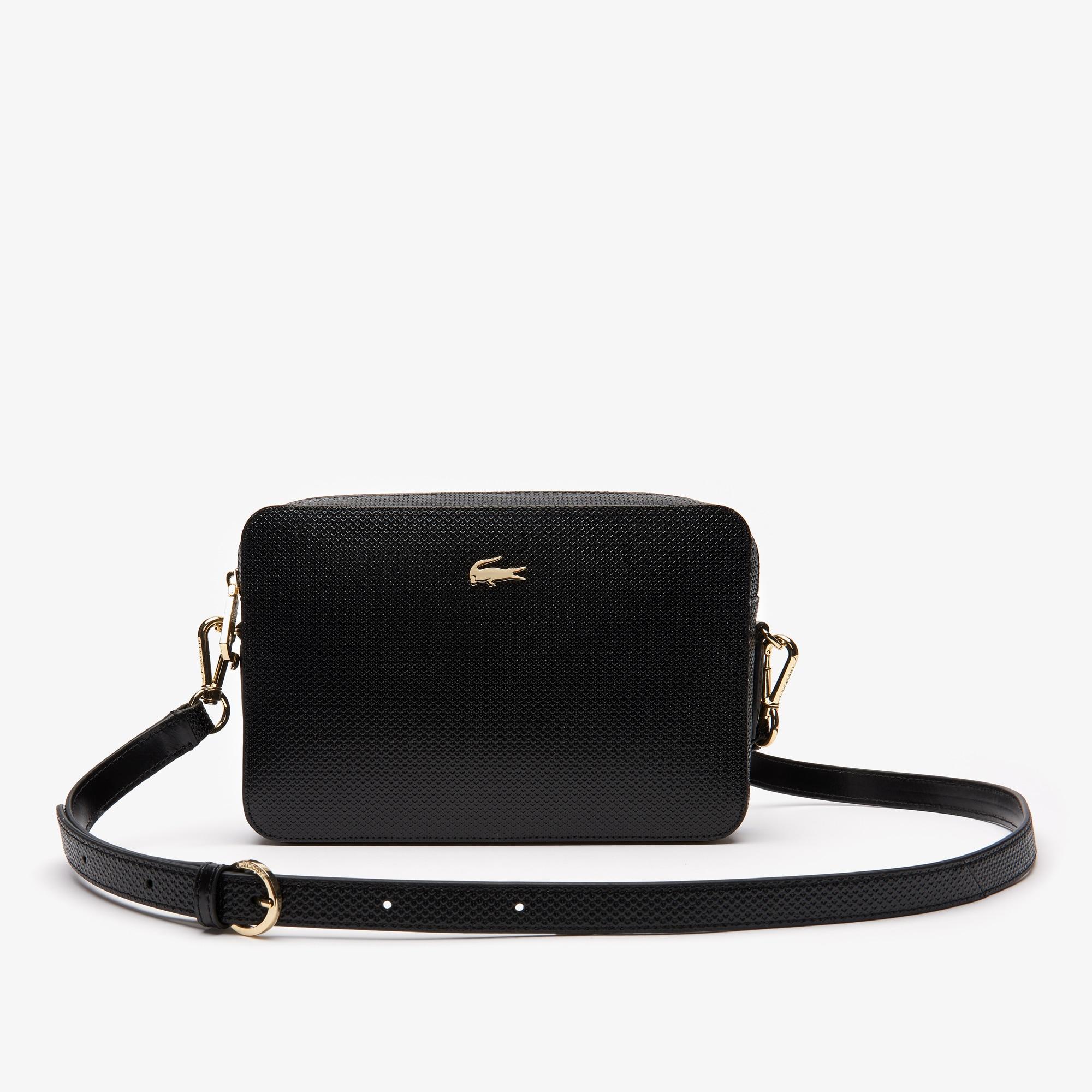Lacoste Chantaco Leather Square Shoulder Bag in Black Lyst