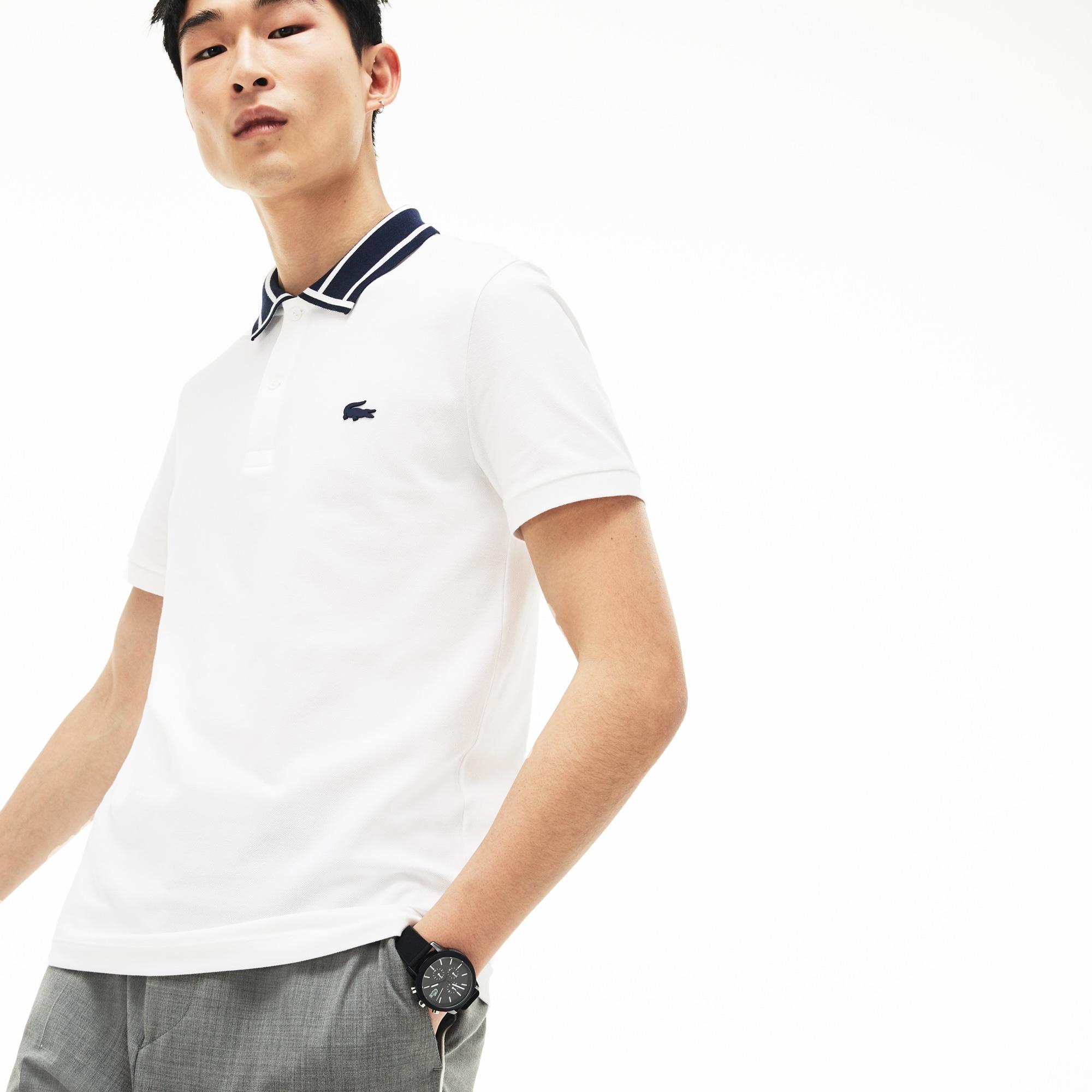stretch cotton polo shirt