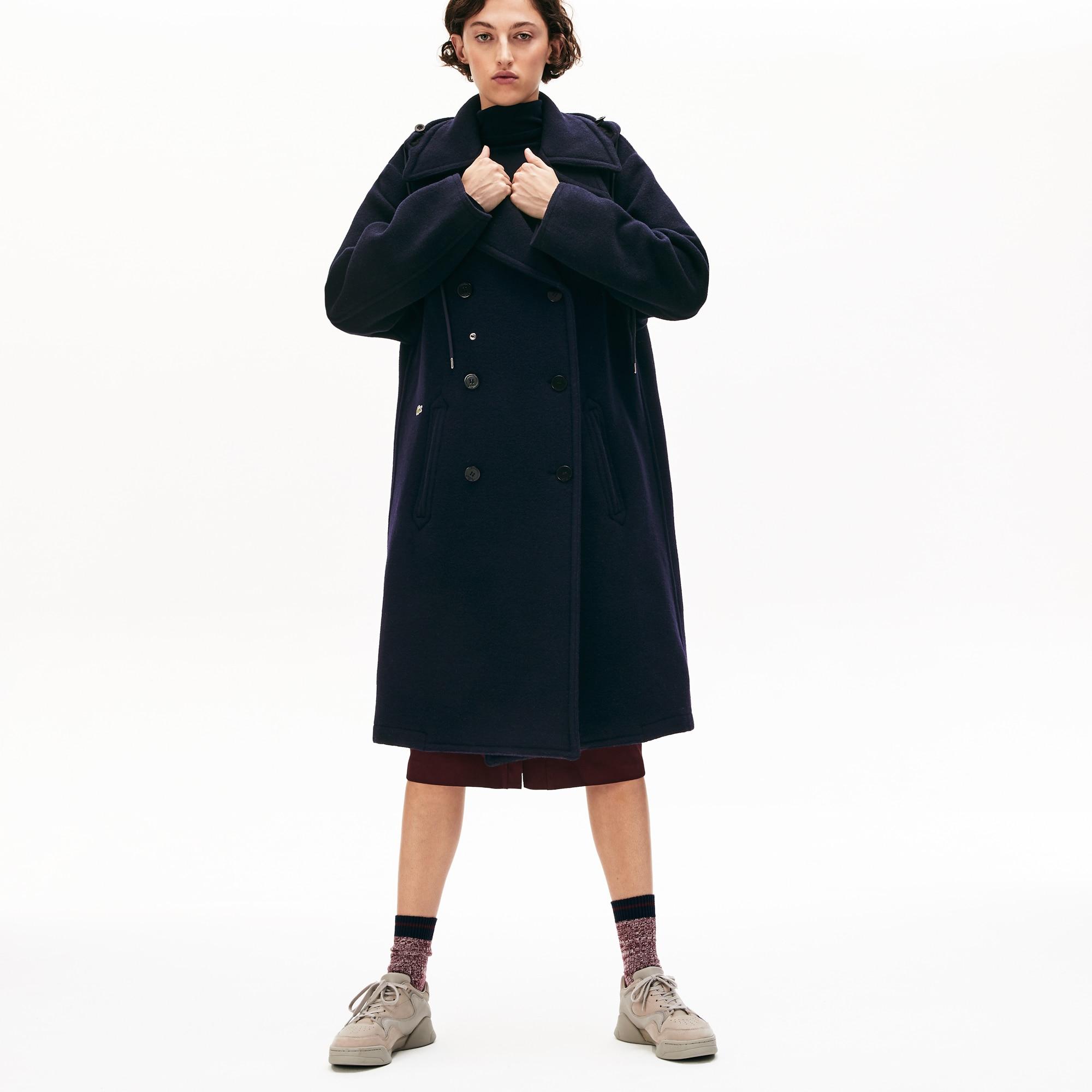 LACOSTE × GLOVERALL Pコート ラコステ BH9782 Lacoste Unisex X Gloverall Pea Coat In Navy Blue