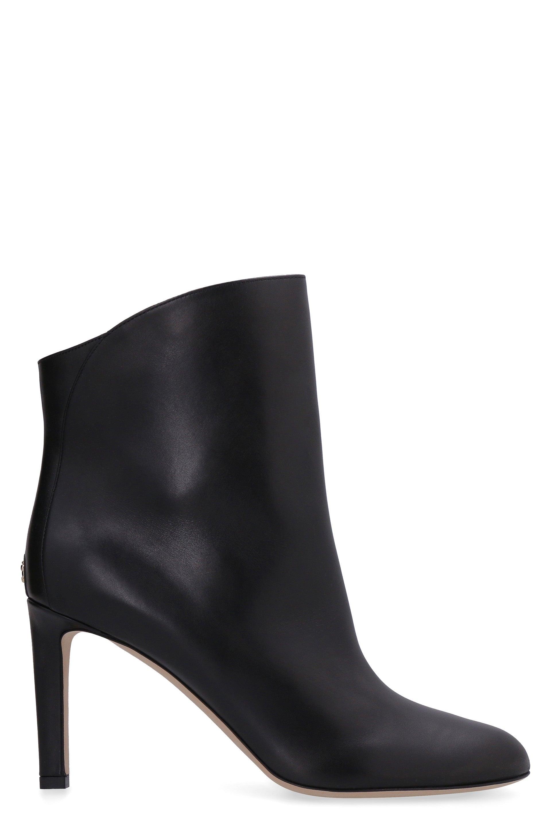 Jimmy Choo Karter Leather Ankle Boots in Black | Lyst
