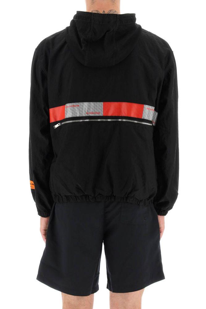 Heron Preston Nylon Windbreaker Jacket With Reflective Tape in