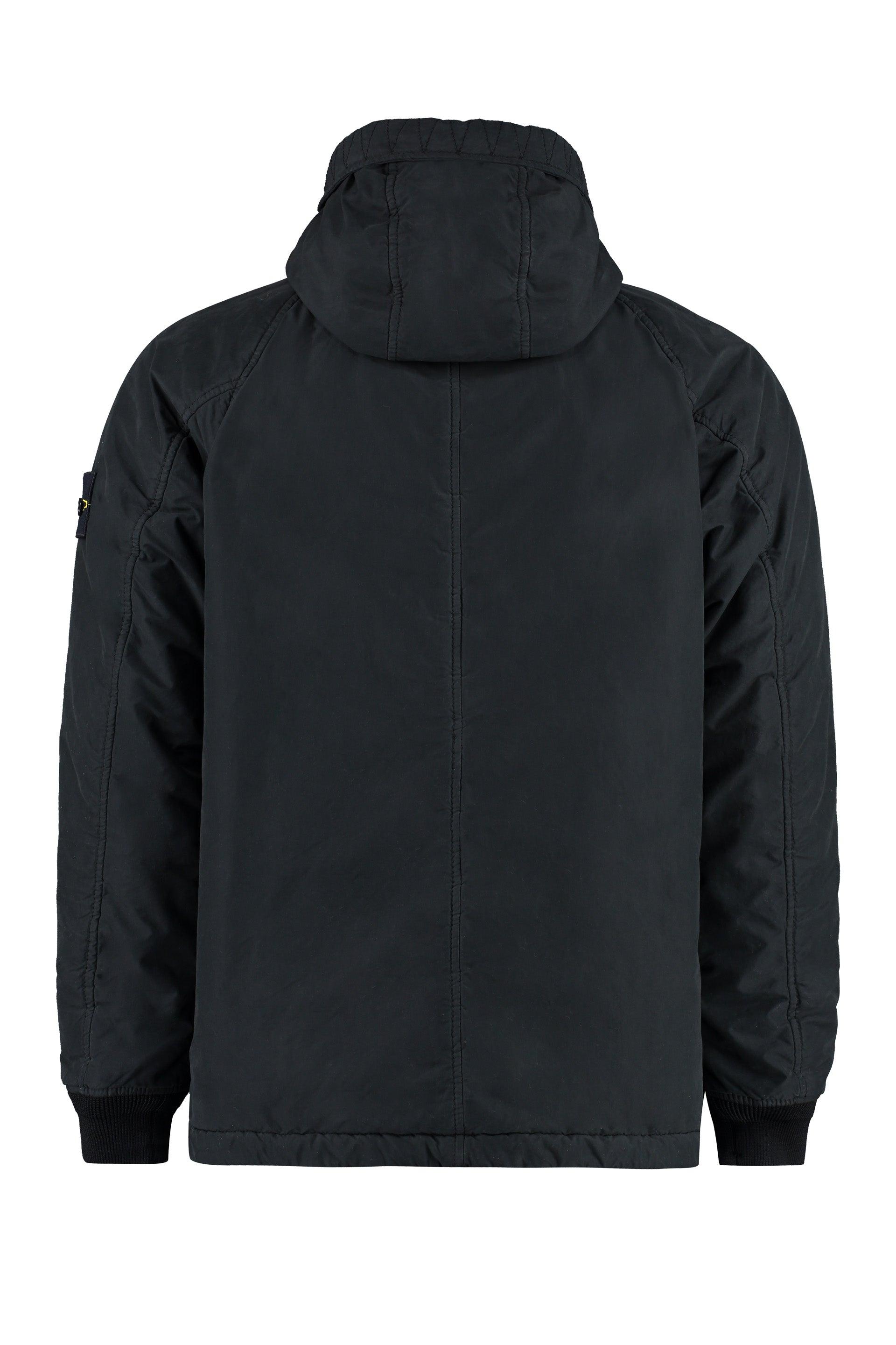 Stone Island Technical Fabric Hooded Jacket in Black for Men | Lyst