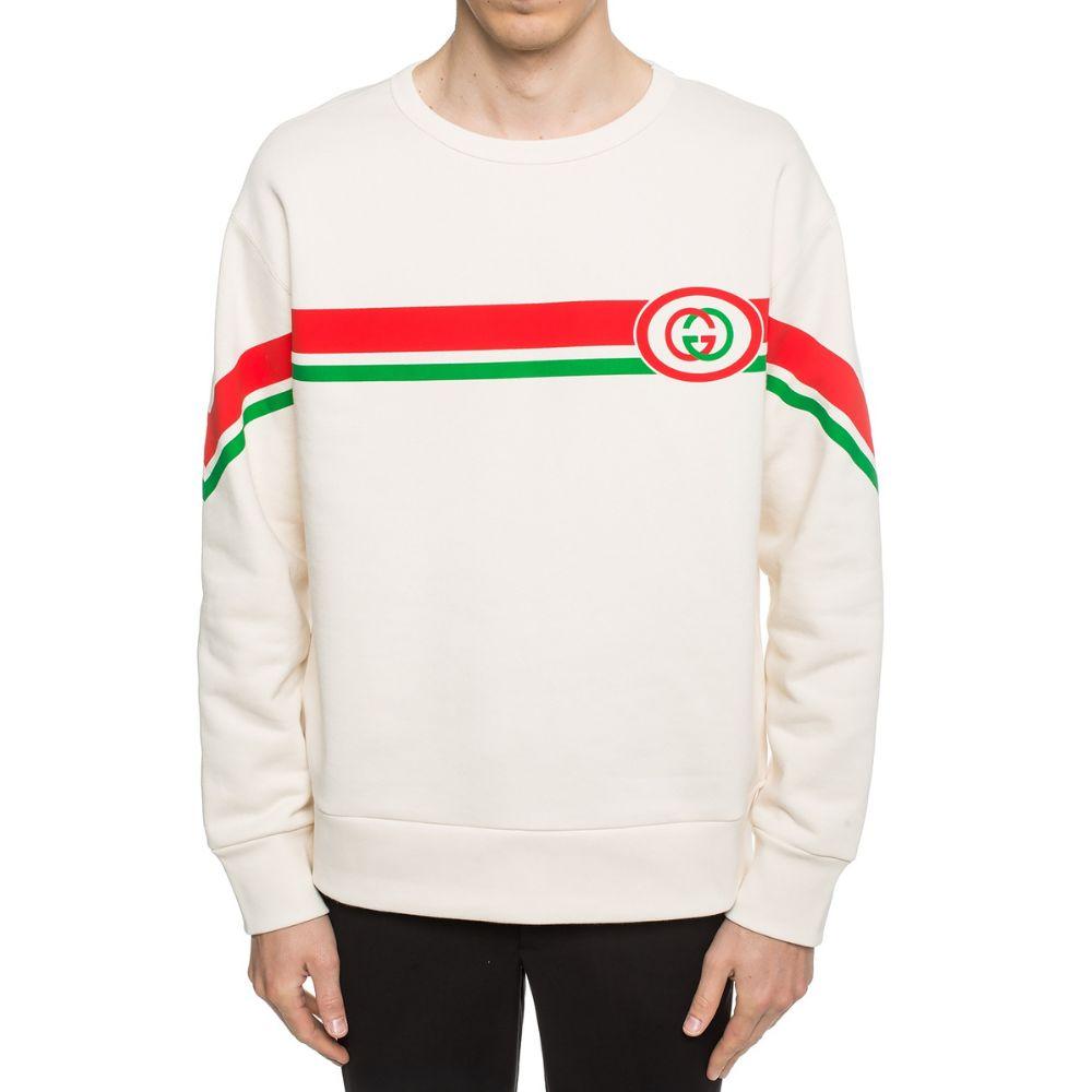 Gucci Interlocking GG Sweatshirt Cream White in Red for Men | Lyst