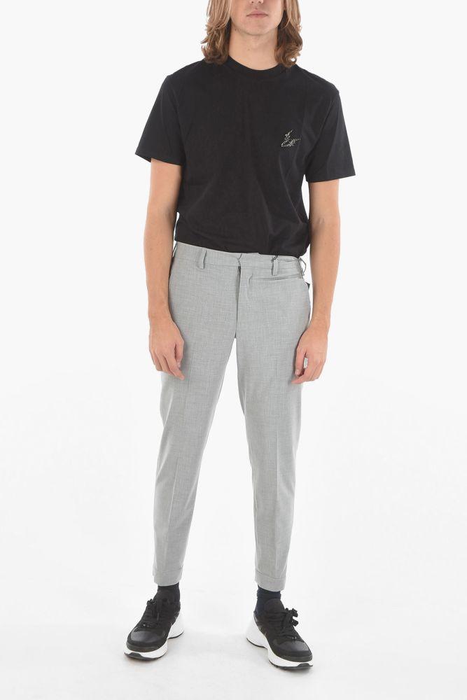 Neil Barrett Extrafine Tech Cotton Straight-leg Pants With Zipped