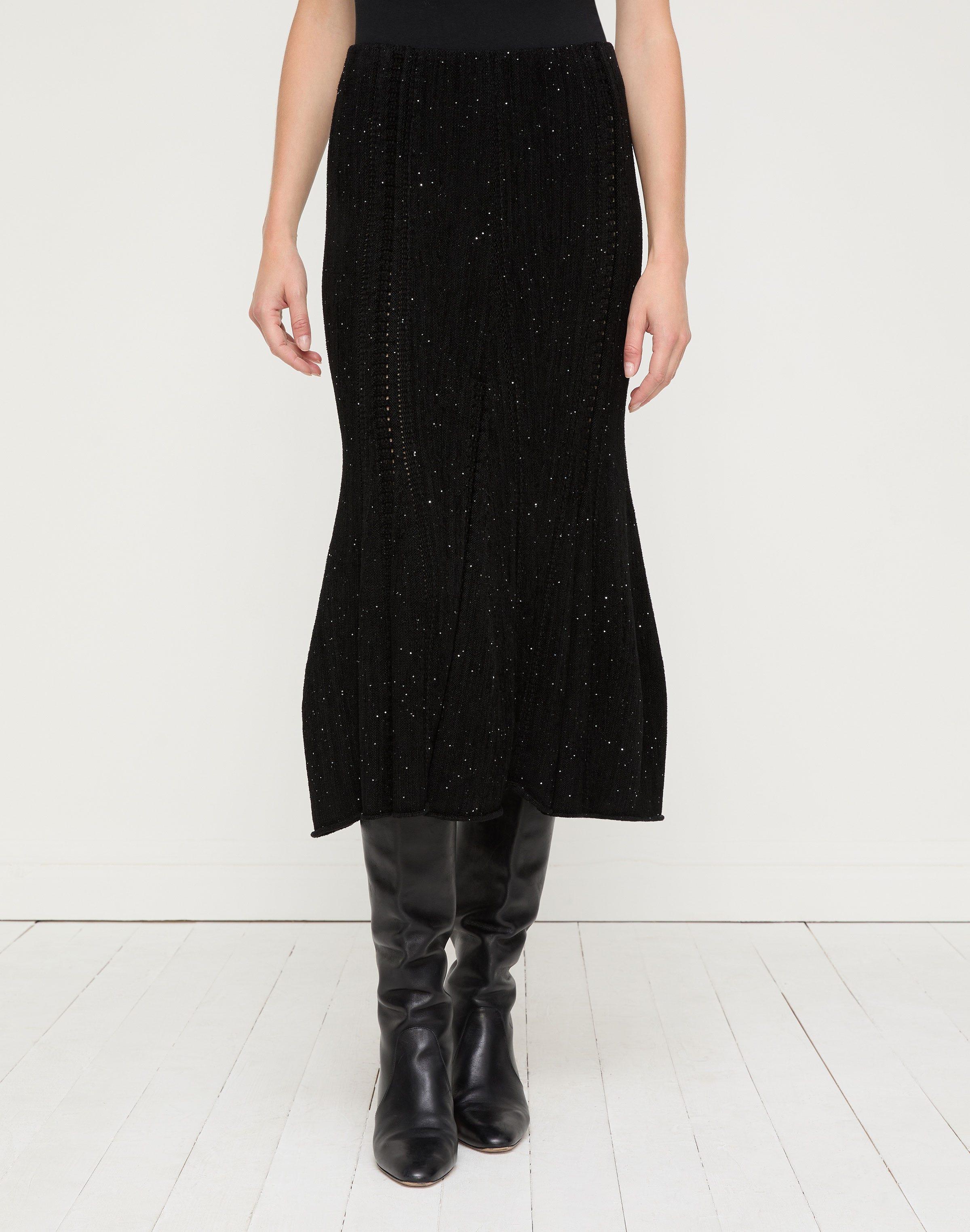 Jupe Midi Plissée Lafayette 148 Petites, Dentelle Noire Et Blanche, Taille 10P, Motif Géométrique