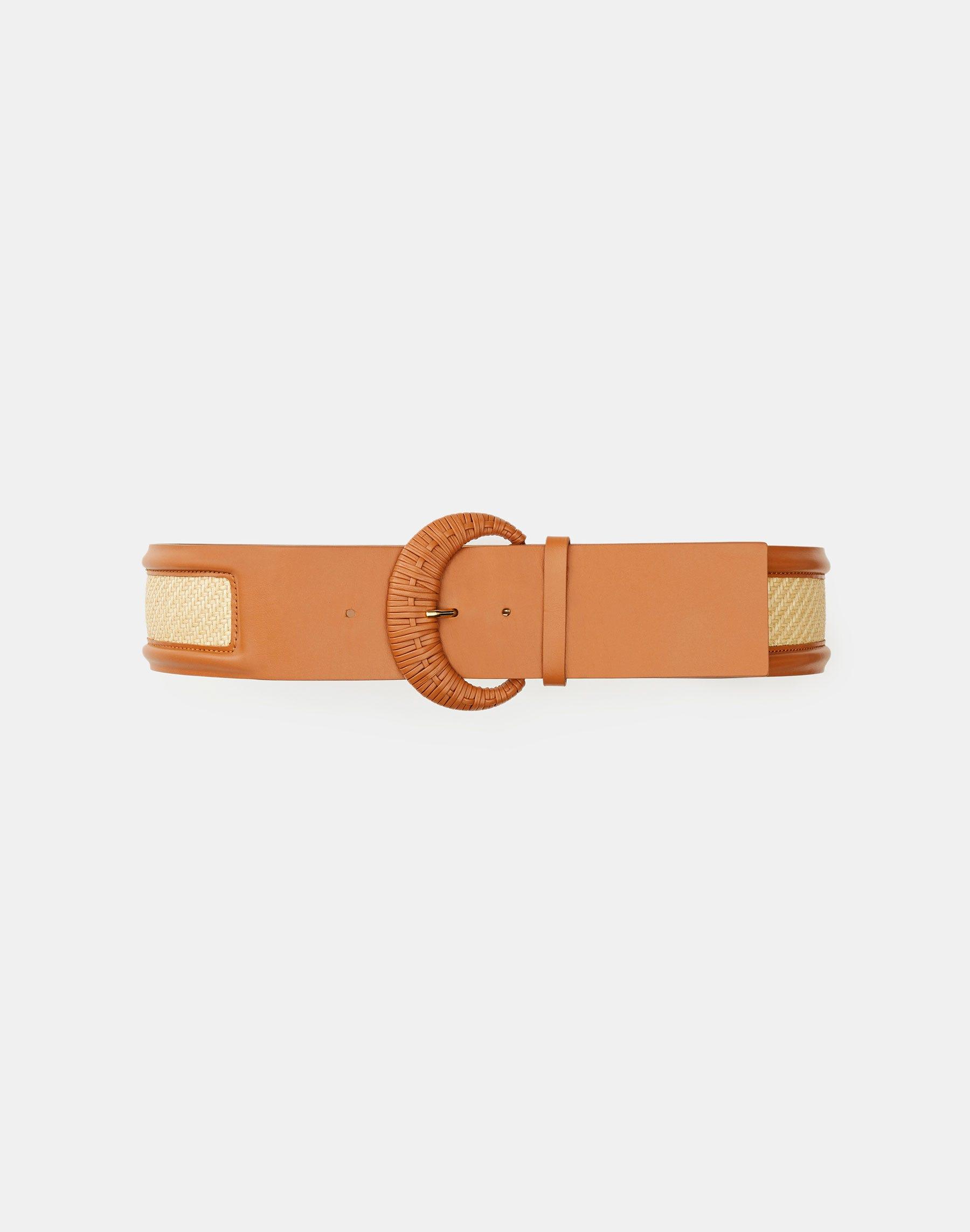 tan raffia belt