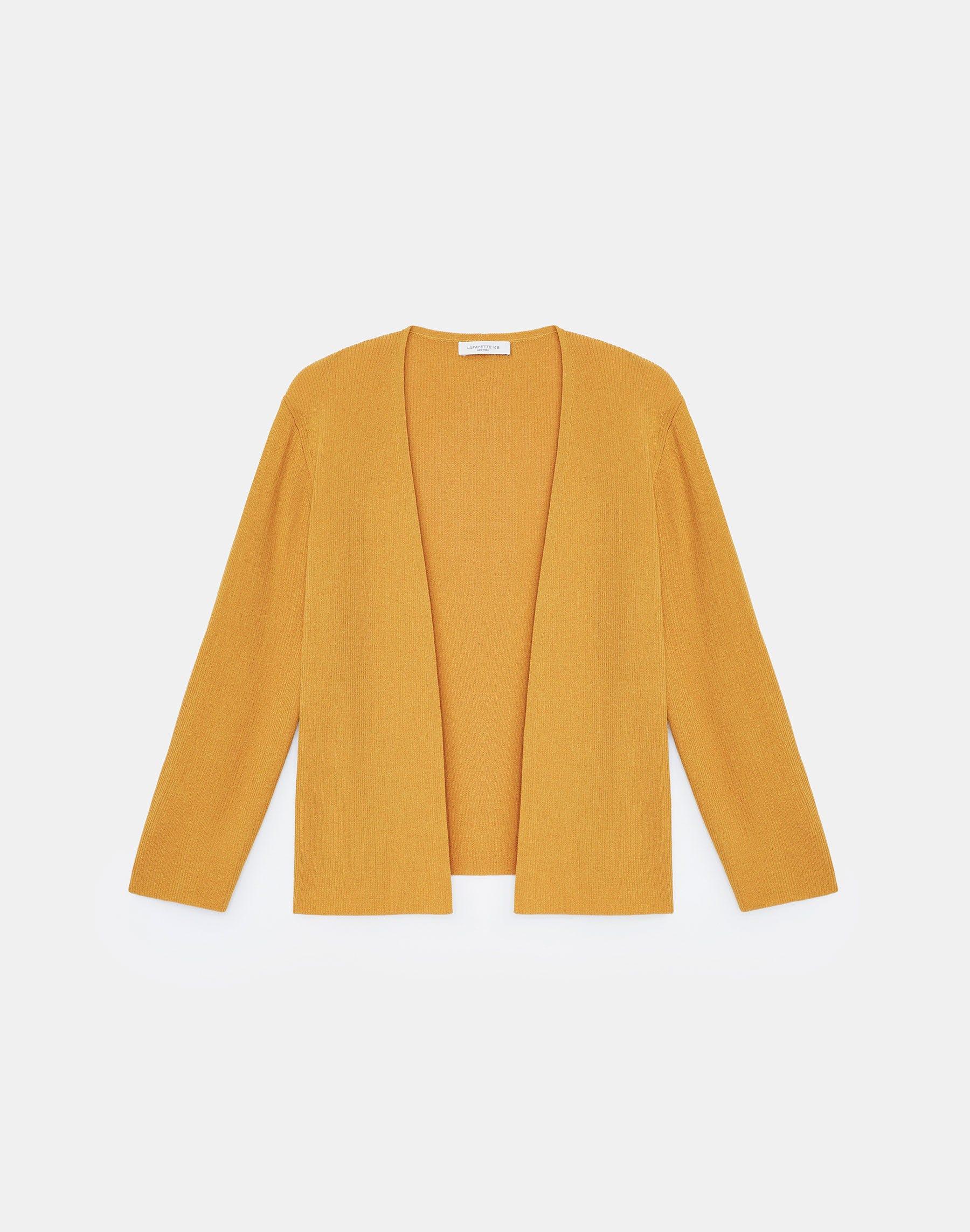 Lafayette 148 New York Finespun Voile Open-front Cropped Cardigan in Yellow  | Lyst
