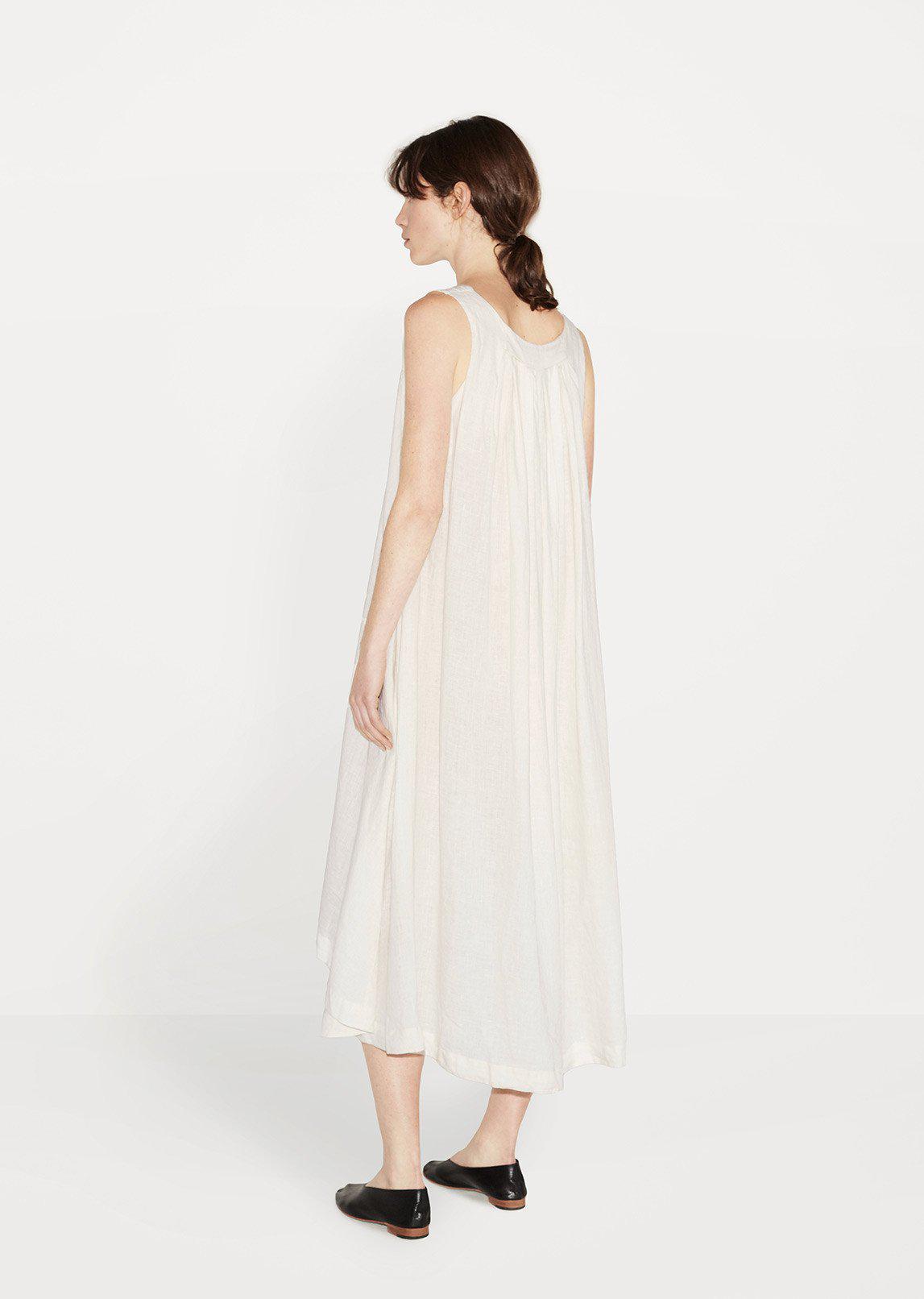 black crane linen dress