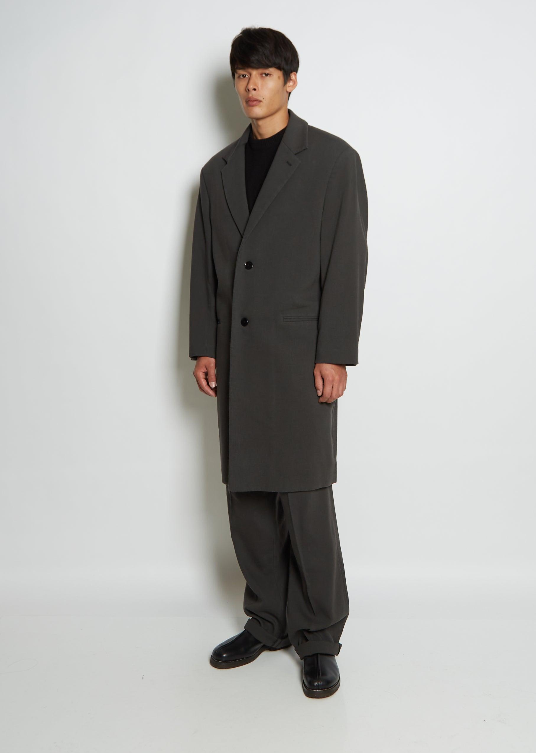 Lemaire Men's Chesterfield Wool Suiting Coat in Black | Lyst