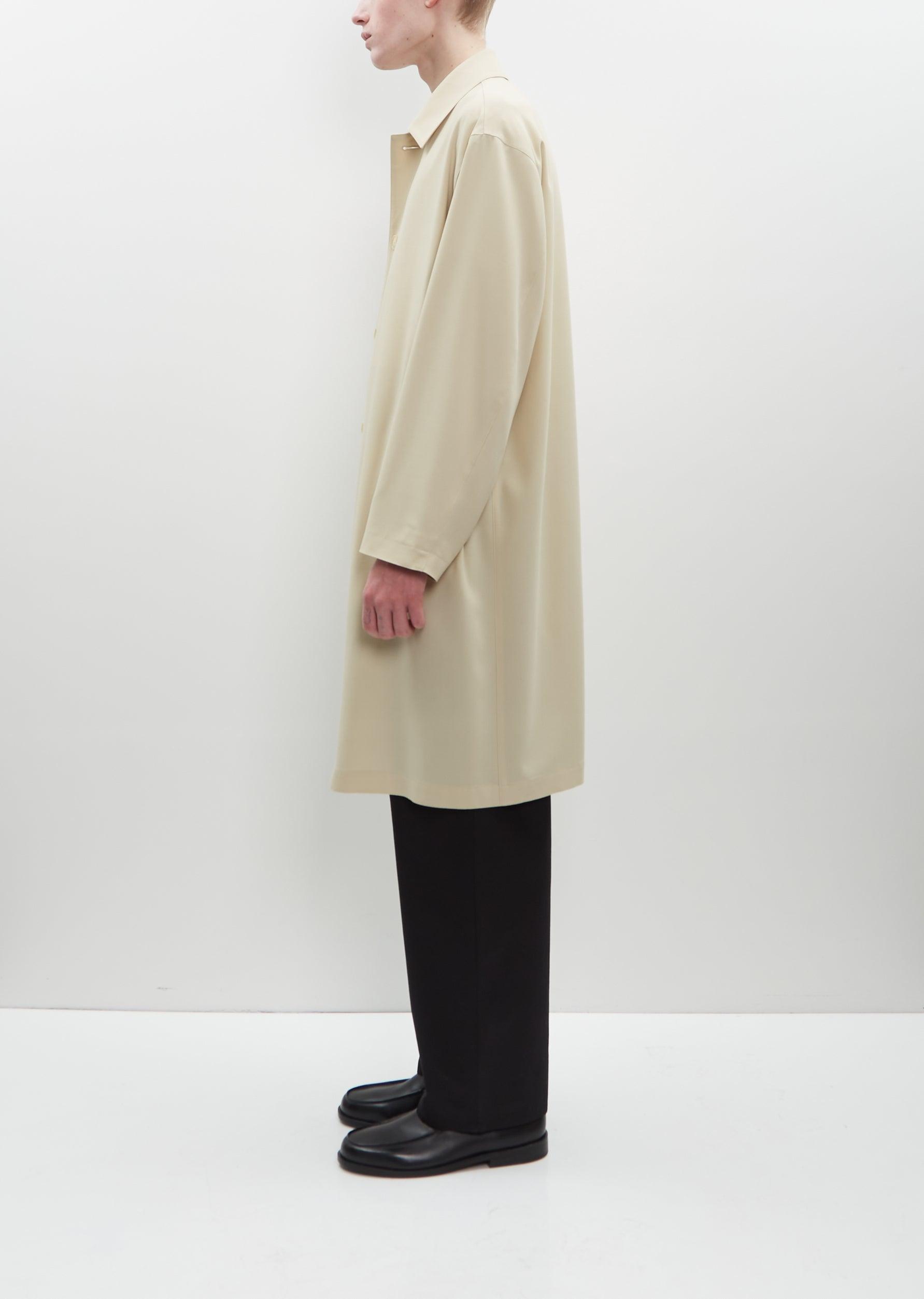 AURALEE Hard Twist Wool Twill Soutien Collar Coat in Natural Lyst