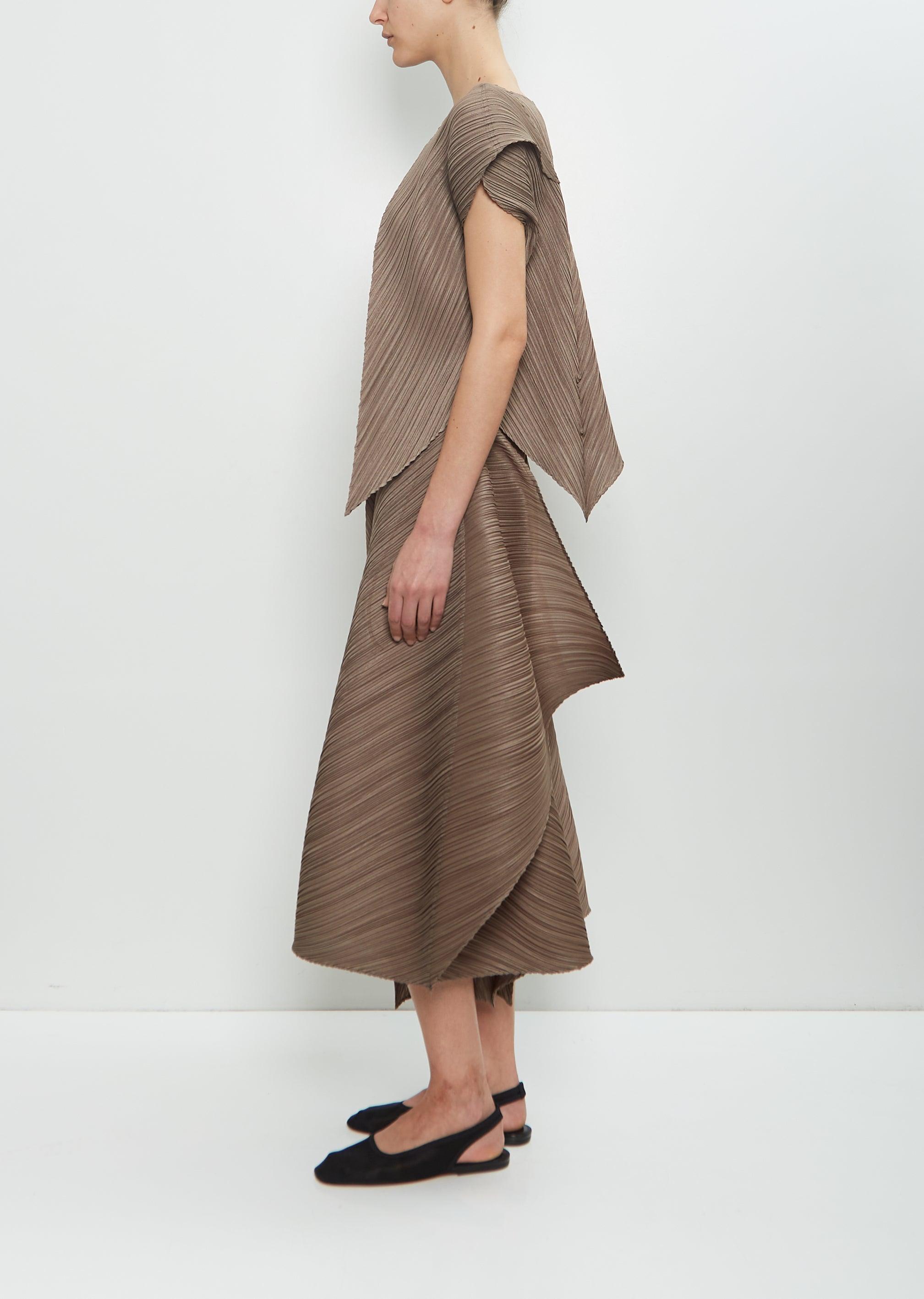 Pleats Please Issey Miyake Technical Flare Shirt in Brown | Lyst