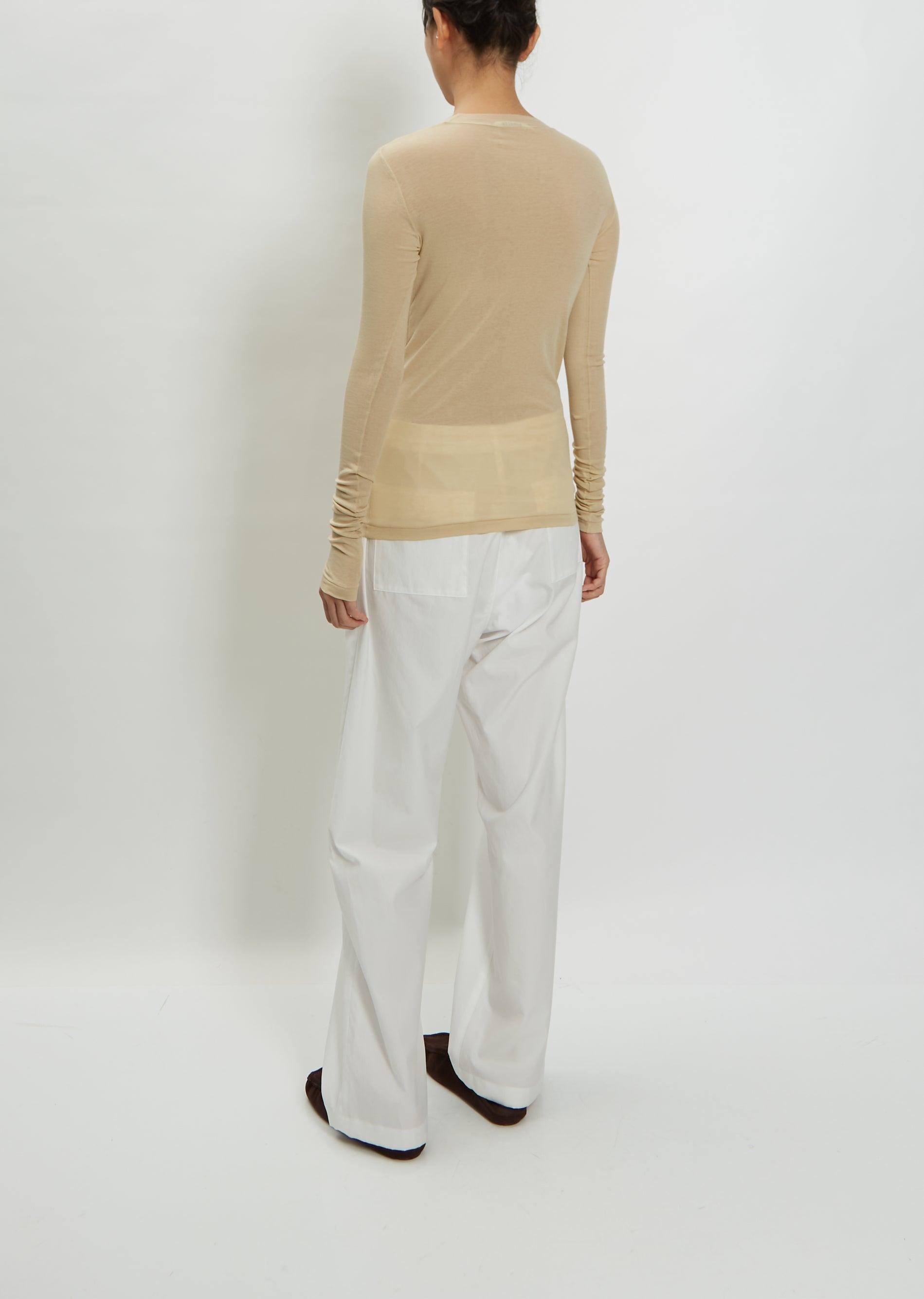 AURALEE Giza High Gauge Sheer Rib Tee in Natural | Lyst