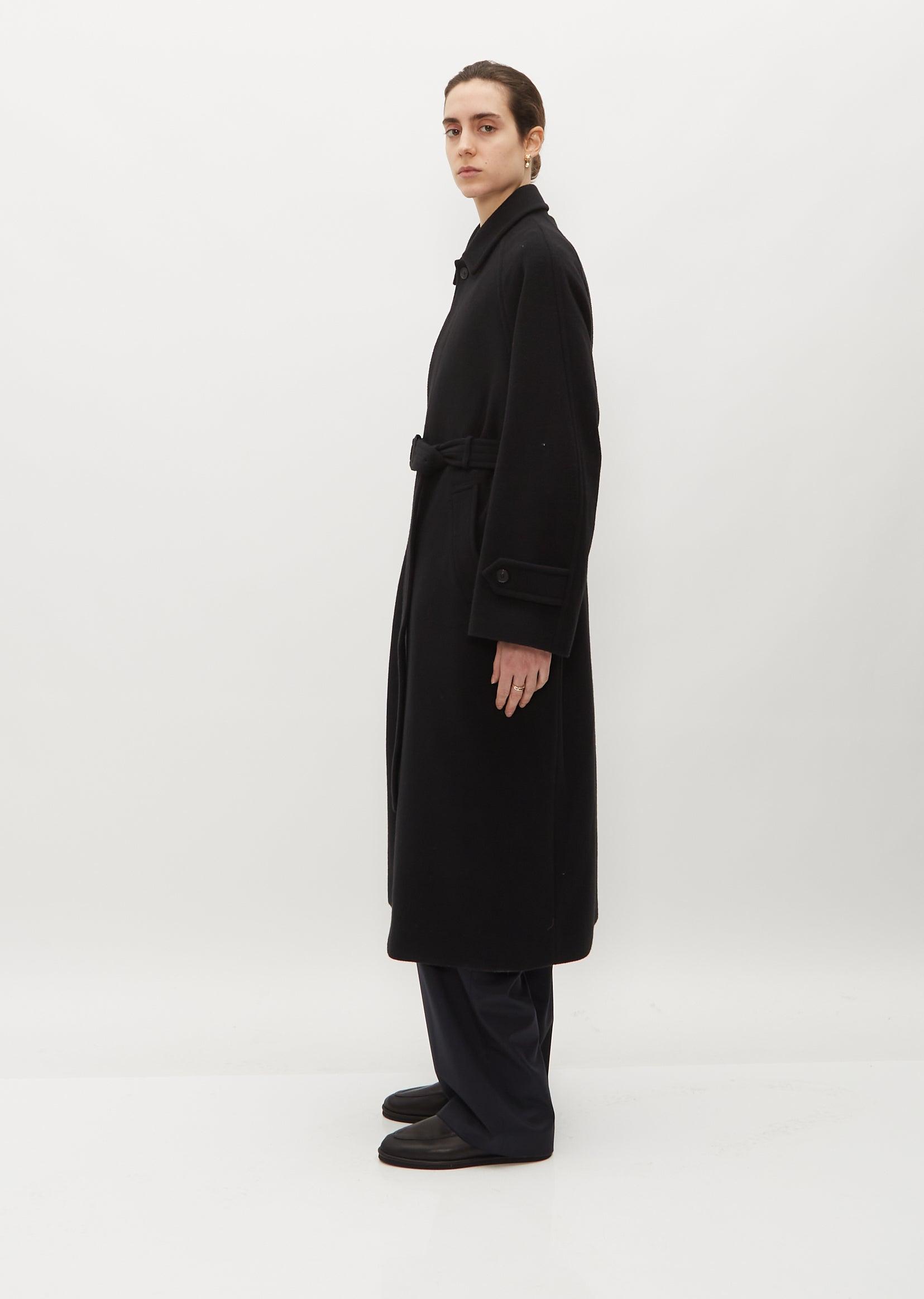 AURALEE Cashmere Wool Mosser Soutien Collar Coat in Black | Lyst