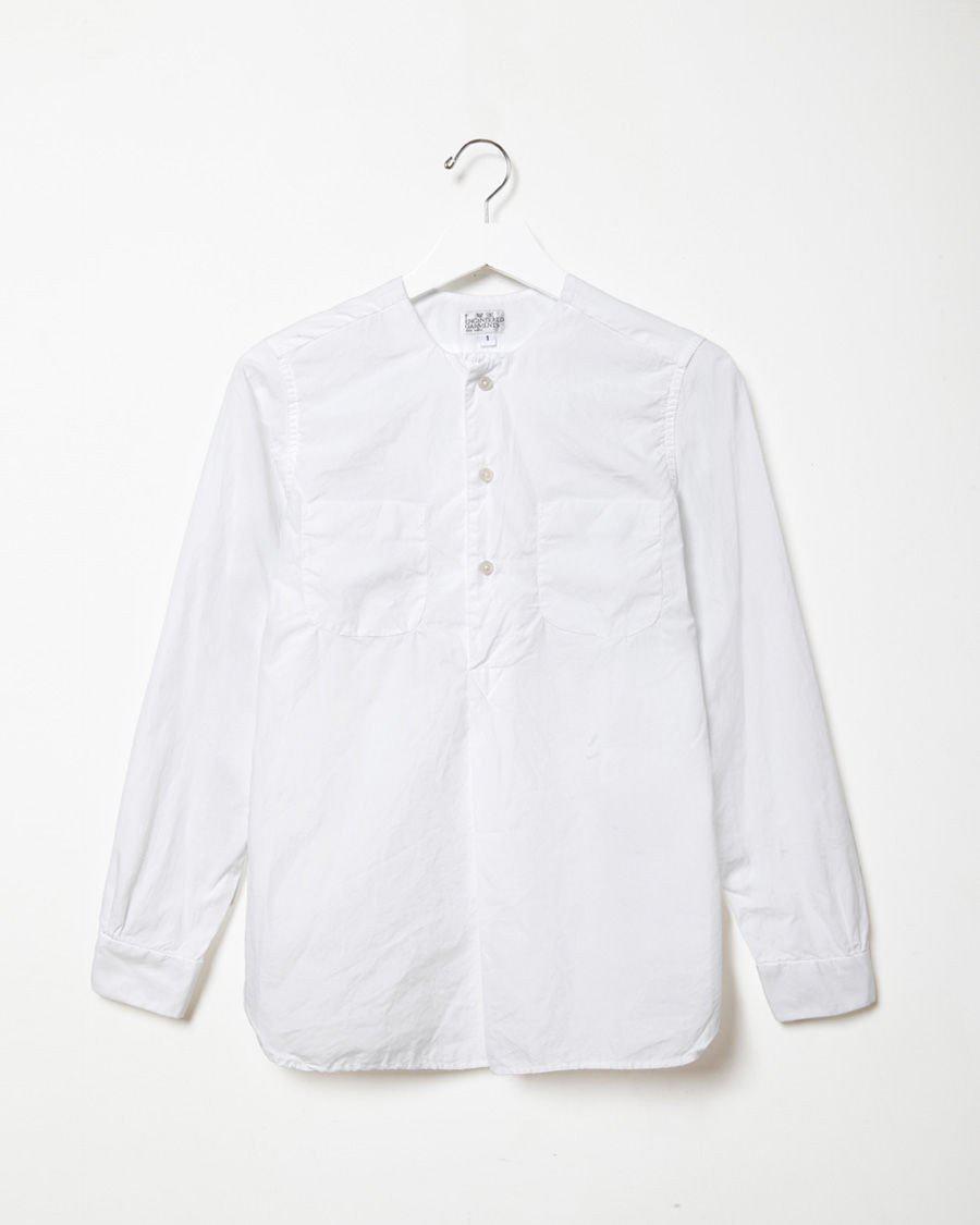 Engineered Garments Cotton Irving Collarless Shirt in White - Lyst