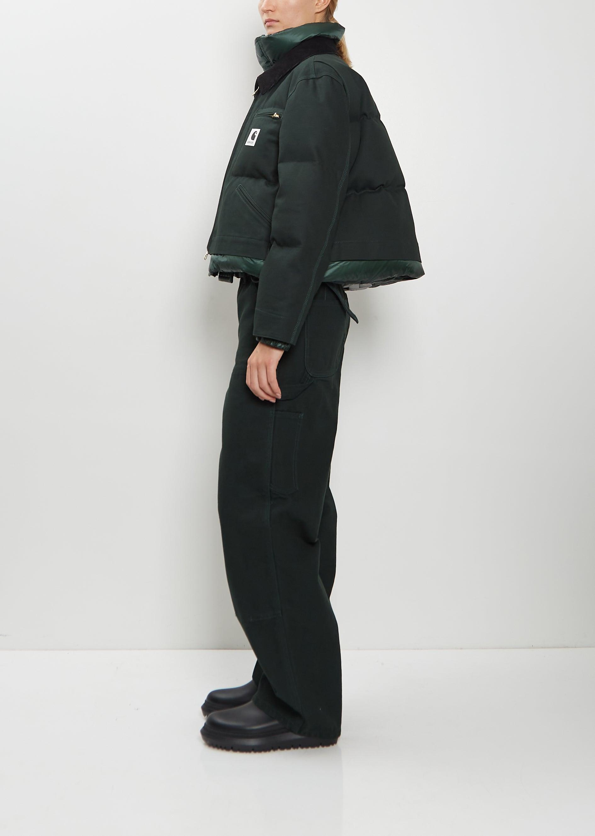 SACAI X CARHARTT WIP Cotton Canvas Cropped Duck Puffer Jacket in 