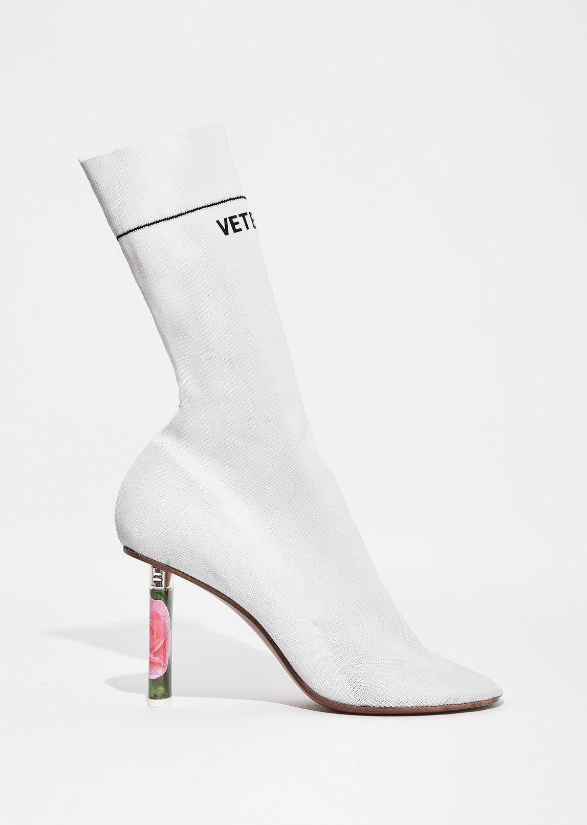 white sock ankle boots